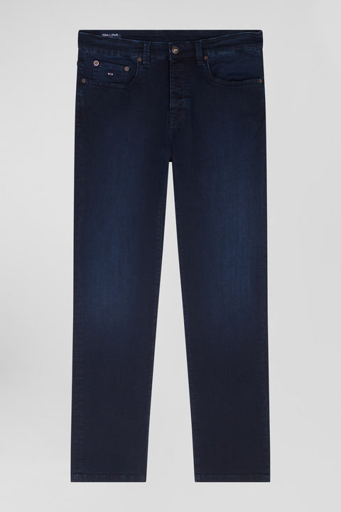Slim stone-washed navy blue stretch denim jeans - Image 2