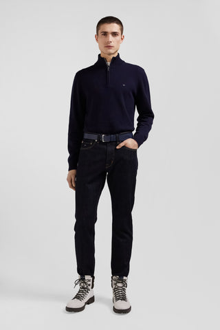 Regular raw stretch denim jeans