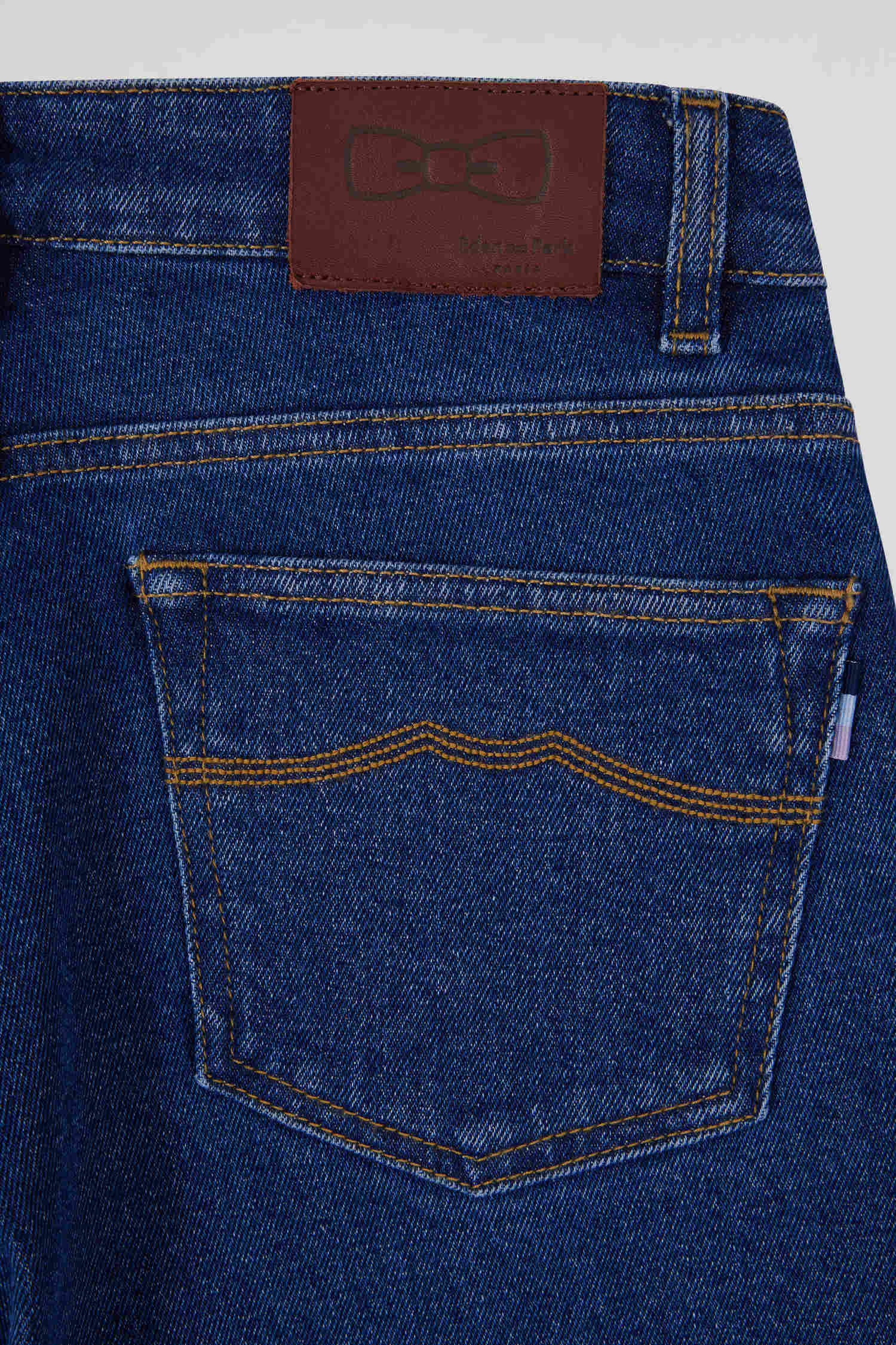 Jean 5 poches en coton bleu foncé coupe Slim