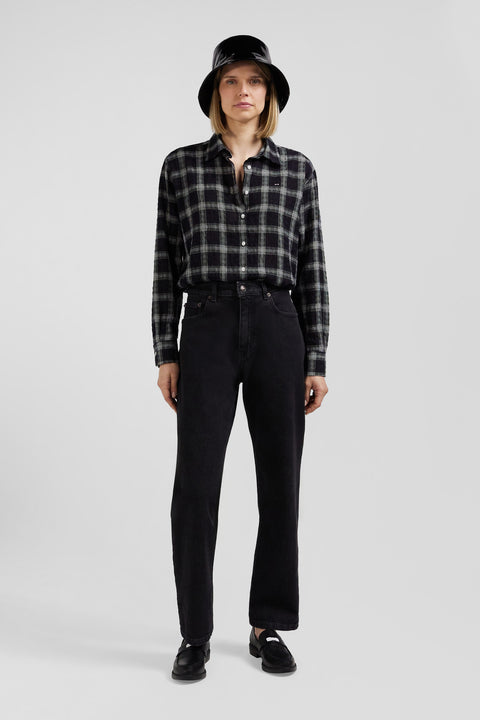 Regular black stretch cotton 5-pocket jeans - Image 1