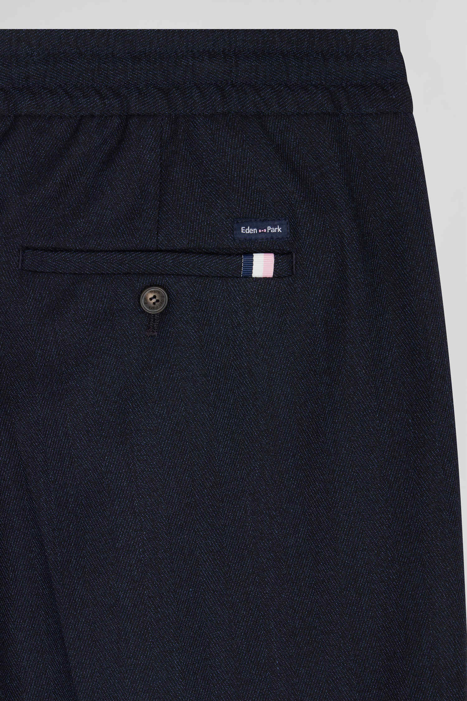 Modern navy blue elastic waist trousers