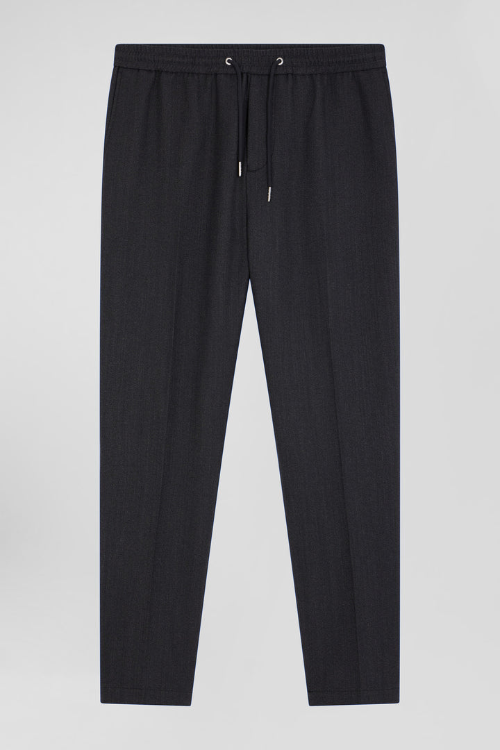 Modern anthracite grey elastic waist trousers