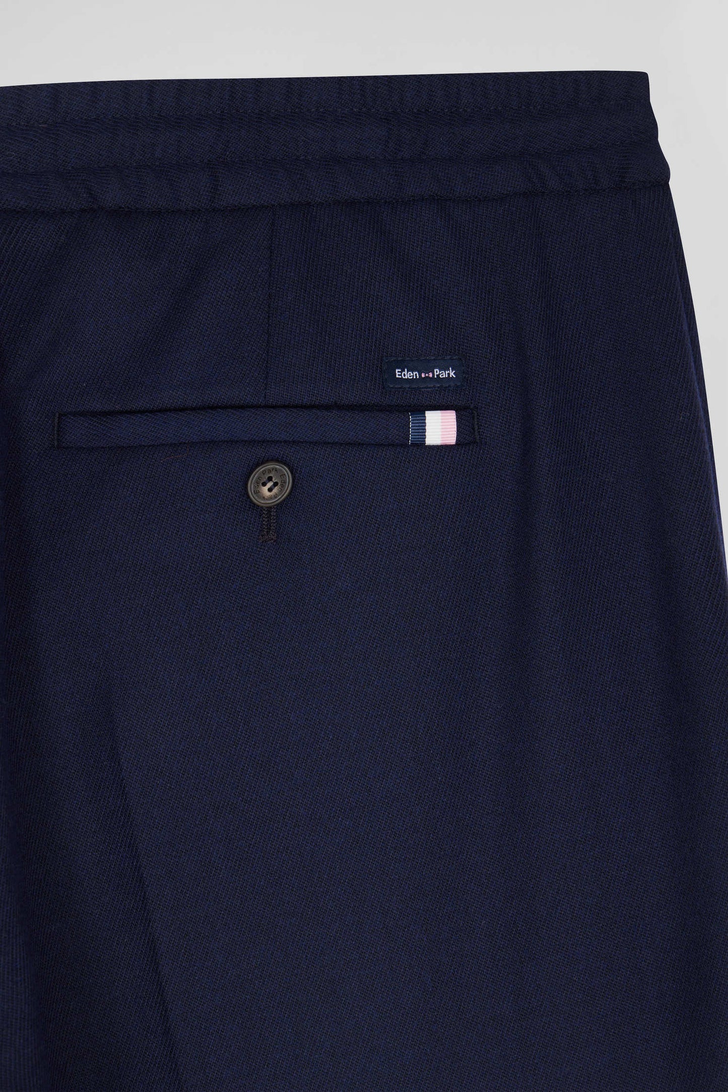 Modern navy blue elastic waist trousers