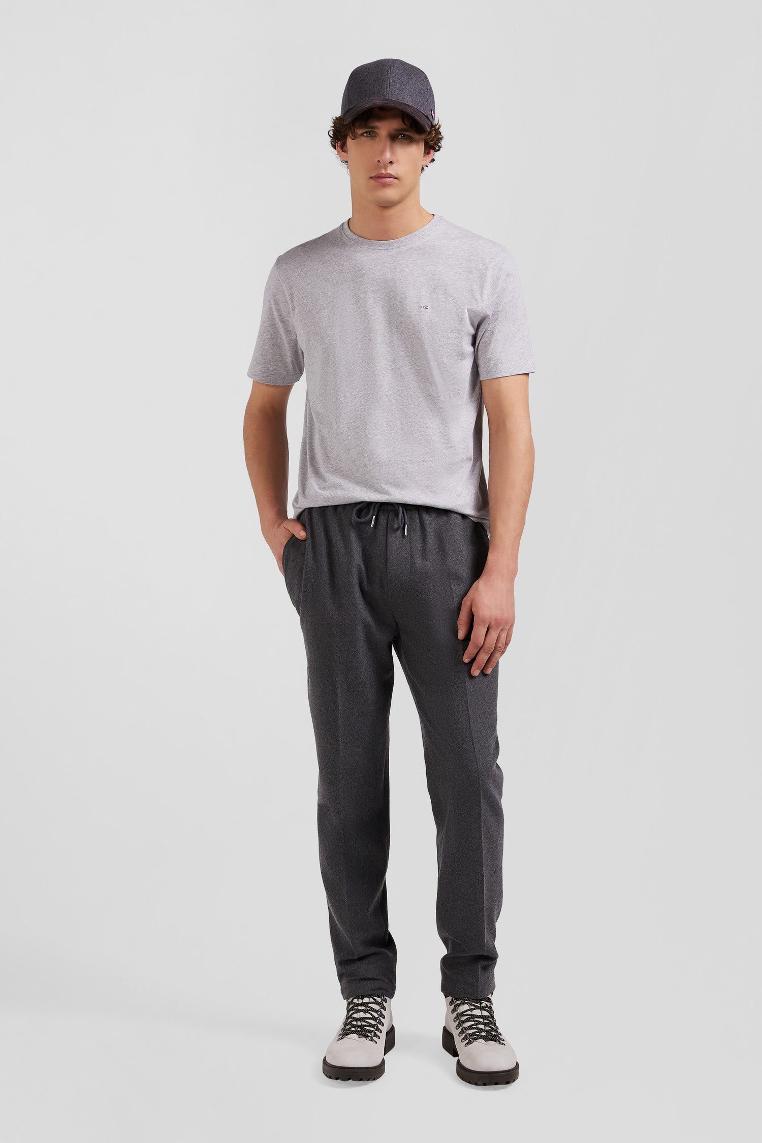 Pantalon gris taille élastiquée coupe Modern