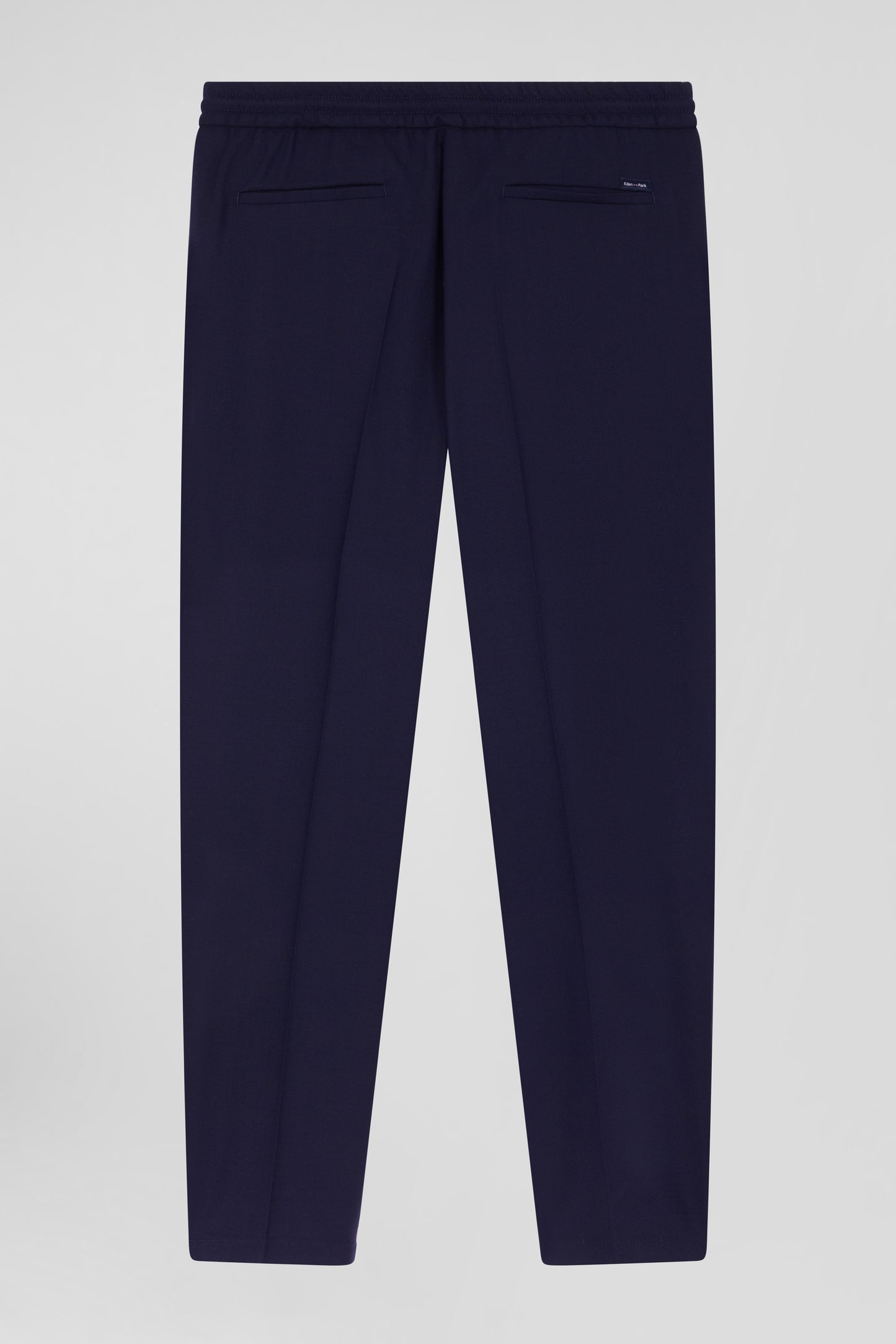 Pantalon en laine mélangée taille élastique marine coupe Modern