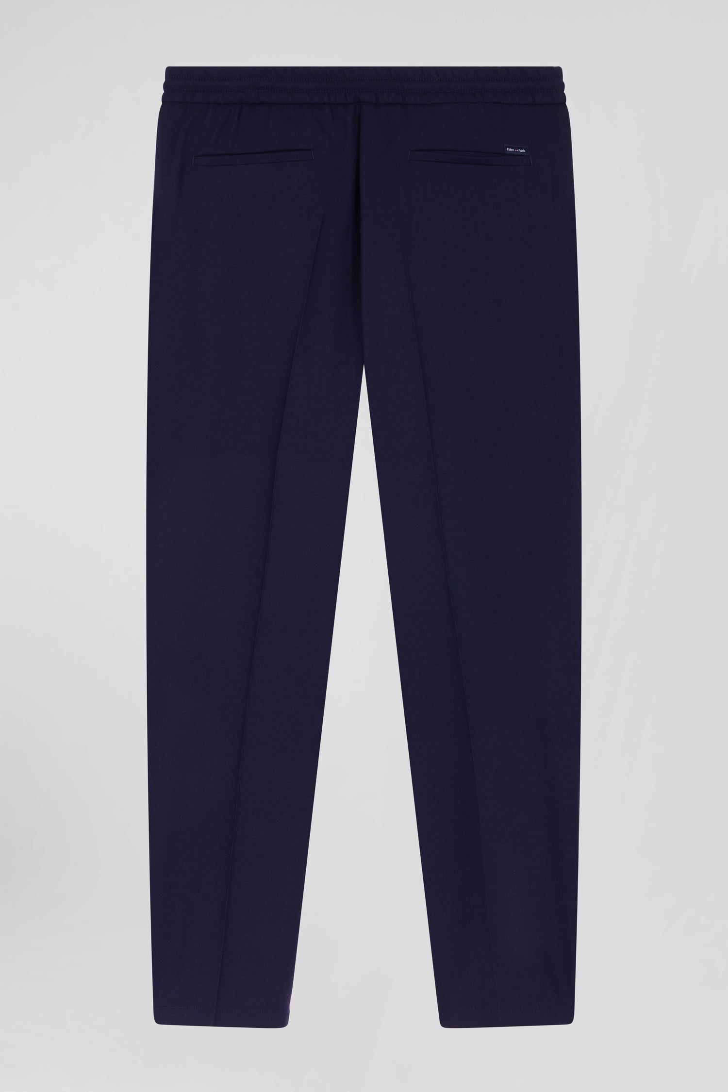 Pantalon en laine mélangée taille élastique marine coupe Modern