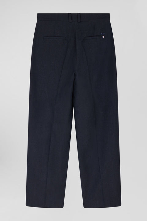 Relax navy blue checked trousers - Image 2