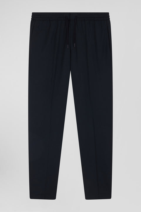 Modern khaki stretch wool elastic waist trousers - Image 2