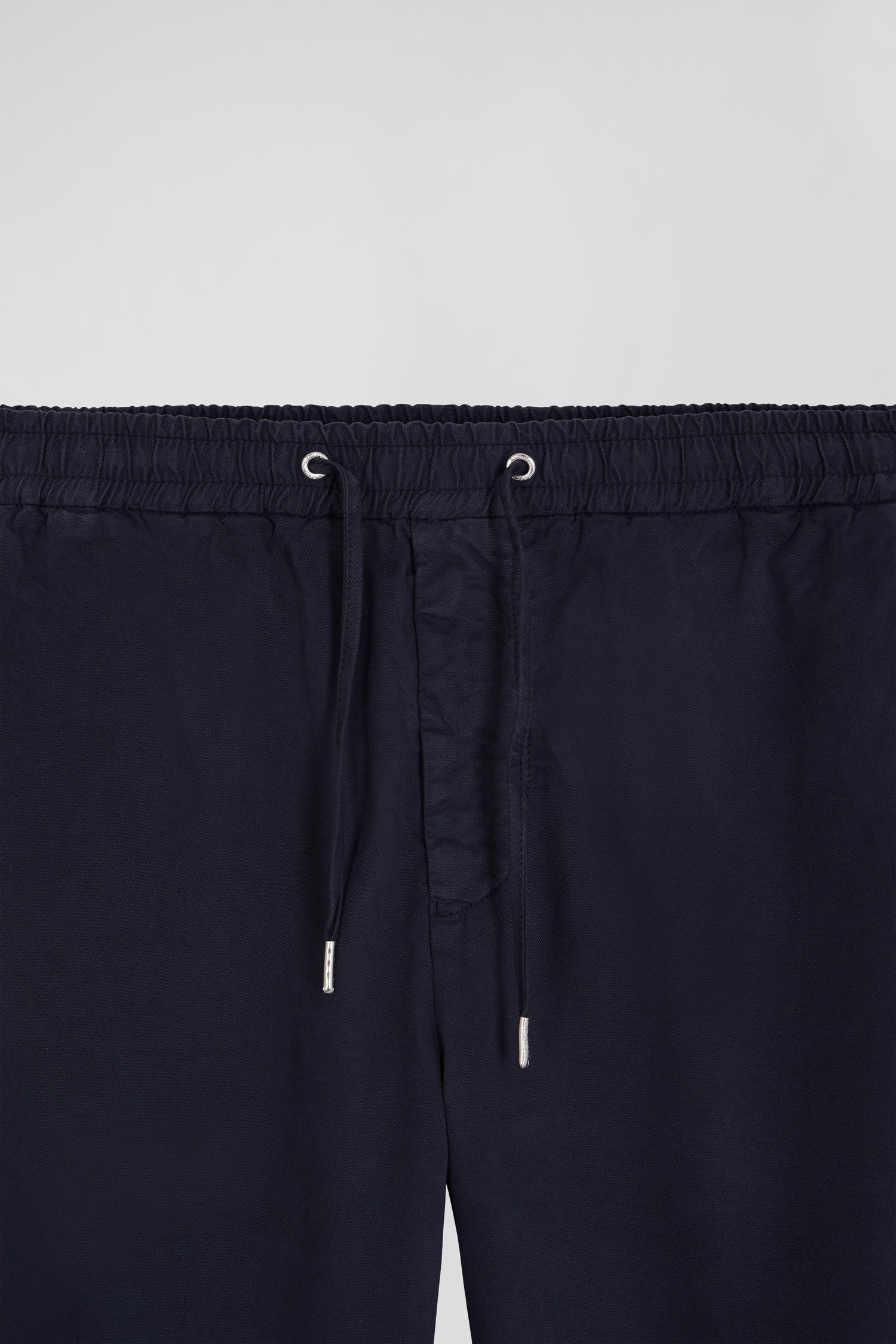 Pantalon taille élastique en coton stretch bleu marine coupe Modern