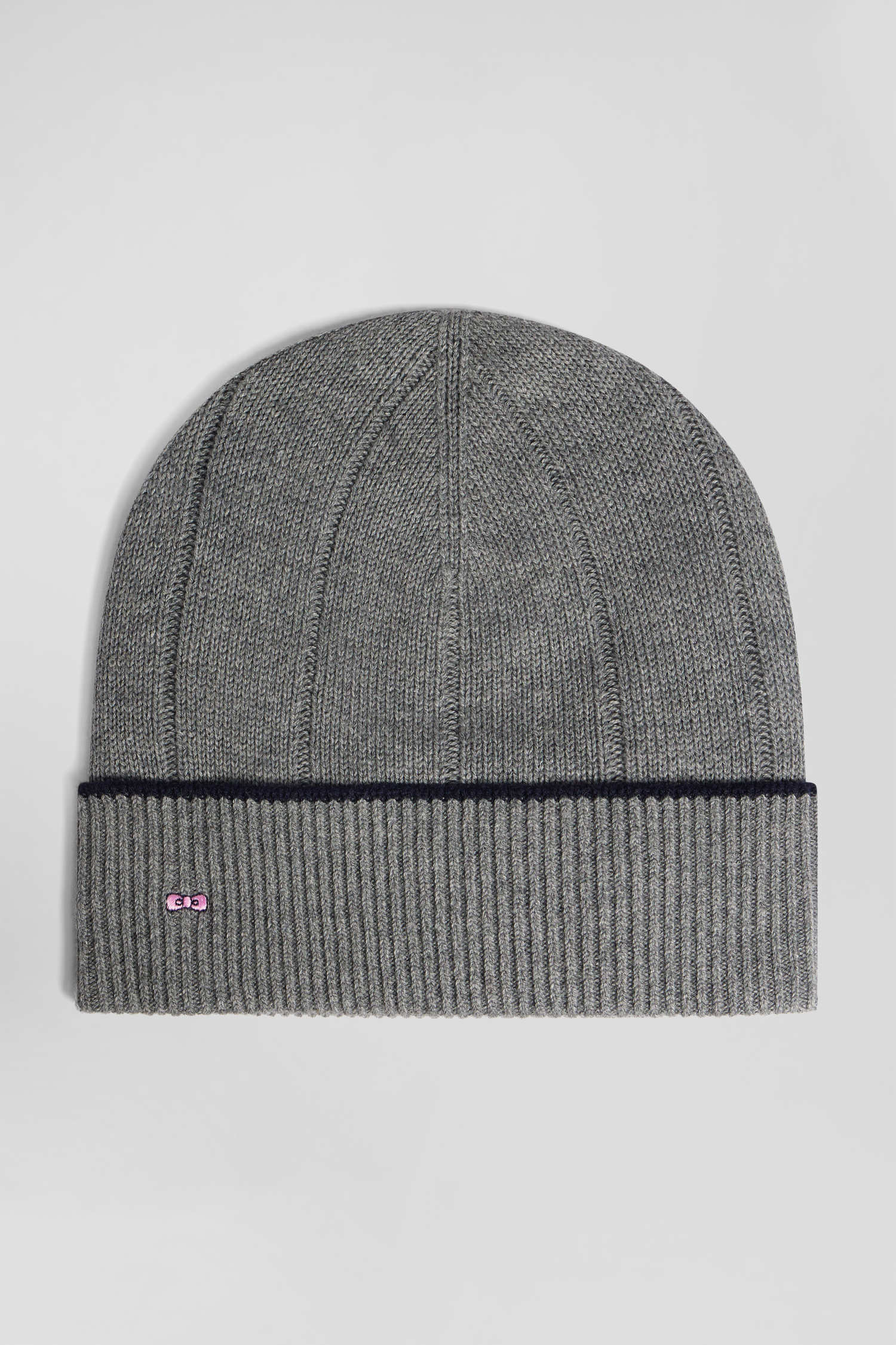 Cotton and cashmere beanie with contrasting trim