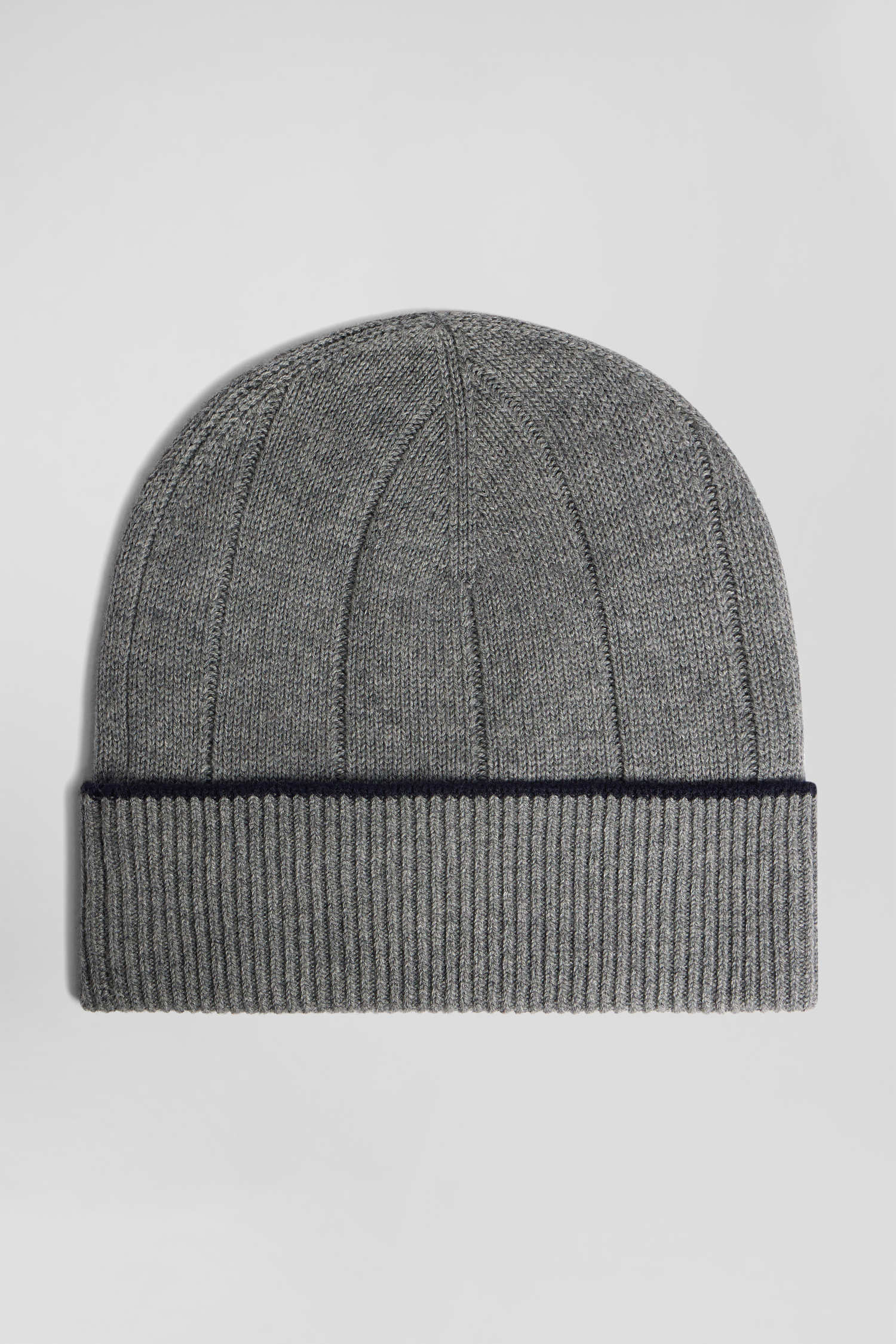 Cotton and cashmere beanie with contrasting trim