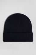 Navy blue cotton and cashmere beanie