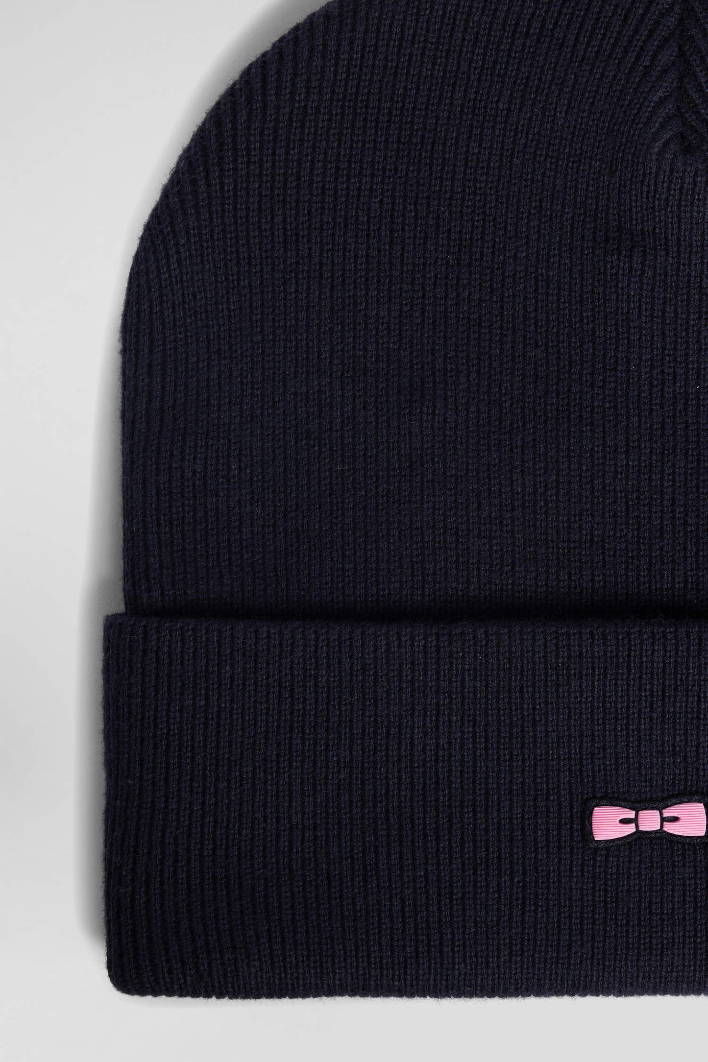 Navy blue cotton and cashmere beanie