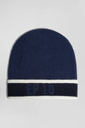 Dark blue cotton EP10 jacquard beanie