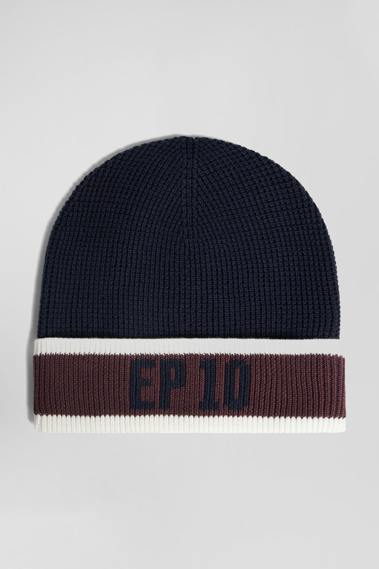 Navy blue cotton EP10 jacquard beanie