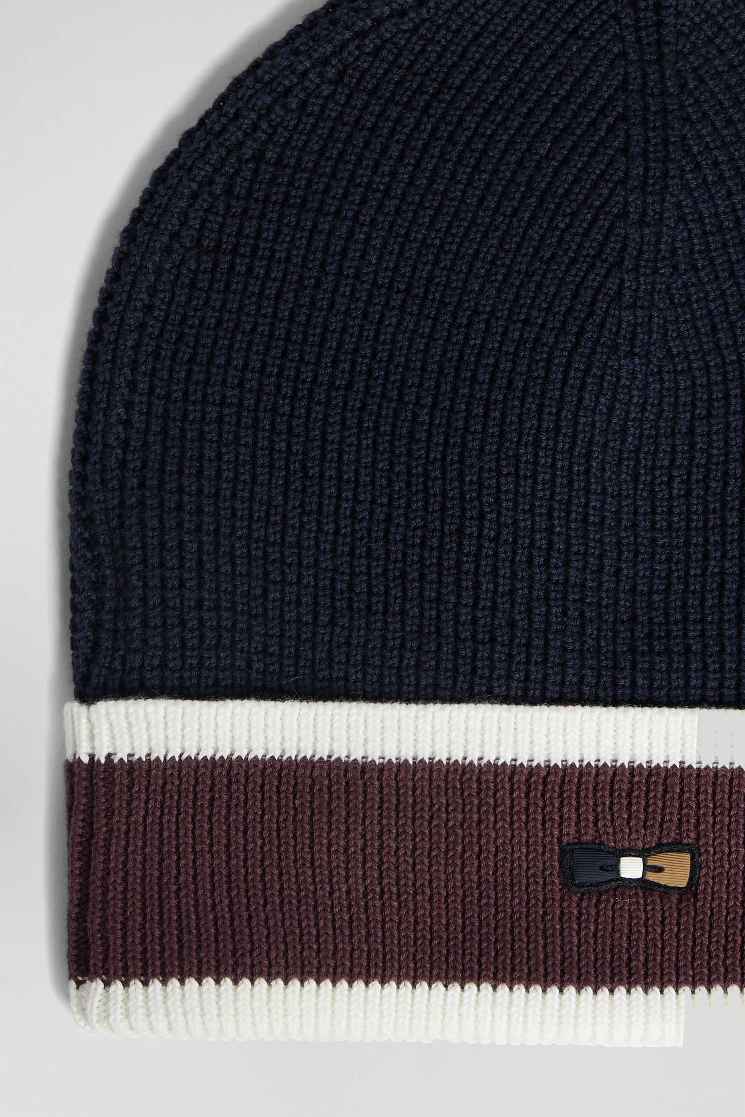 Navy blue cotton EP10 jacquard beanie