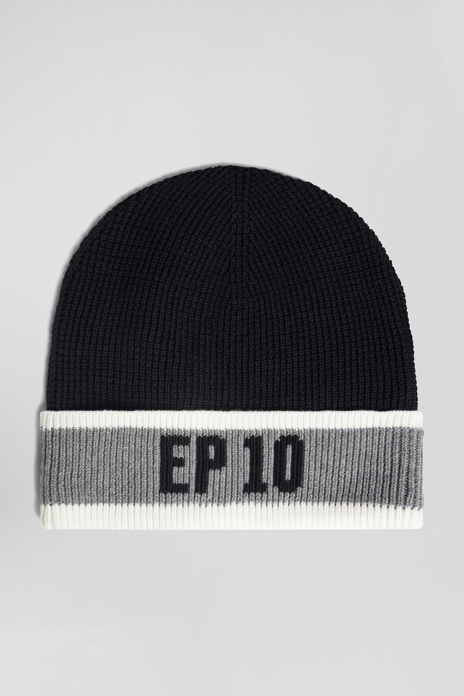 Black cotton EP10 jacquard beanie