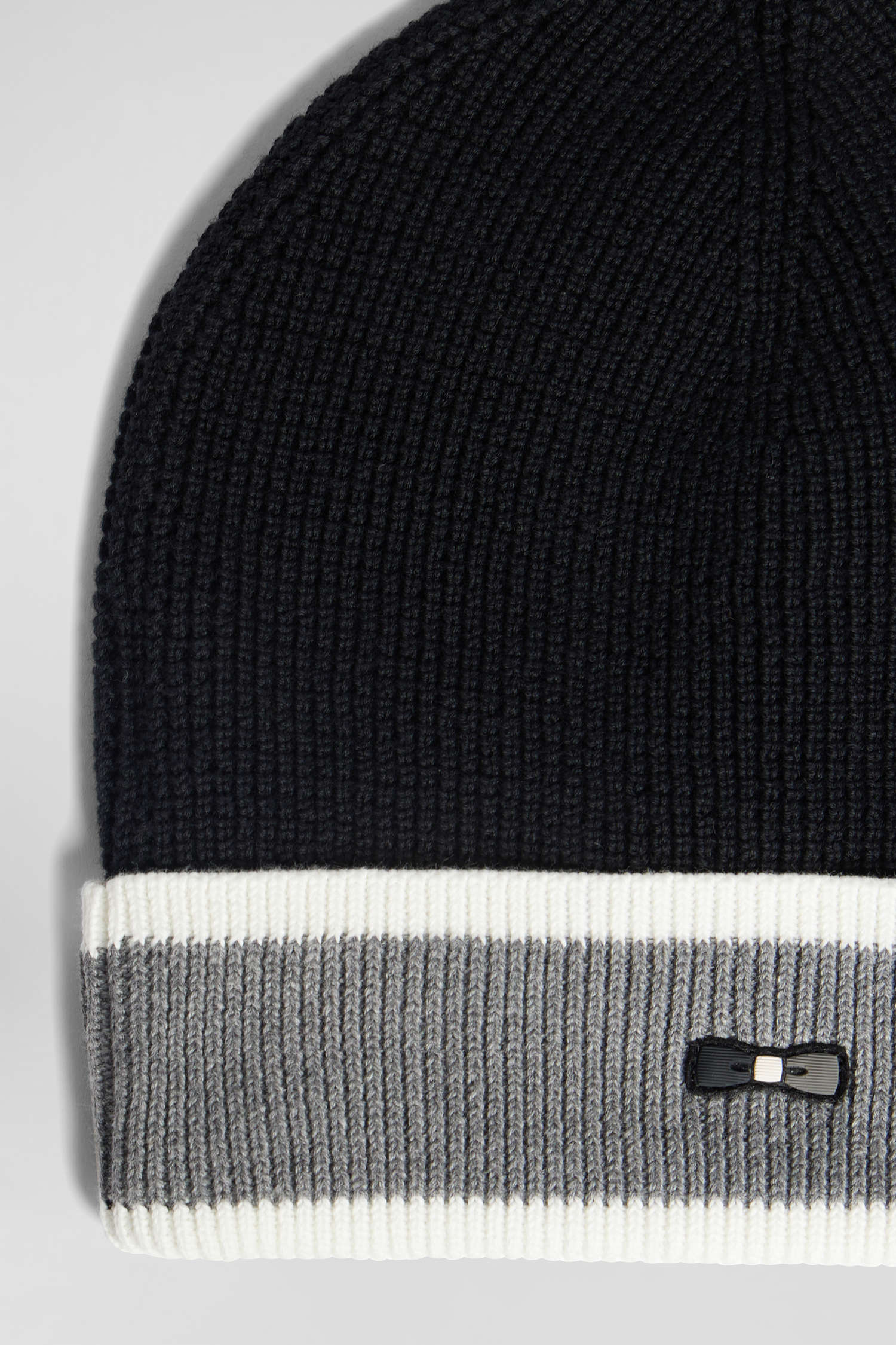 Black cotton EP10 jacquard beanie