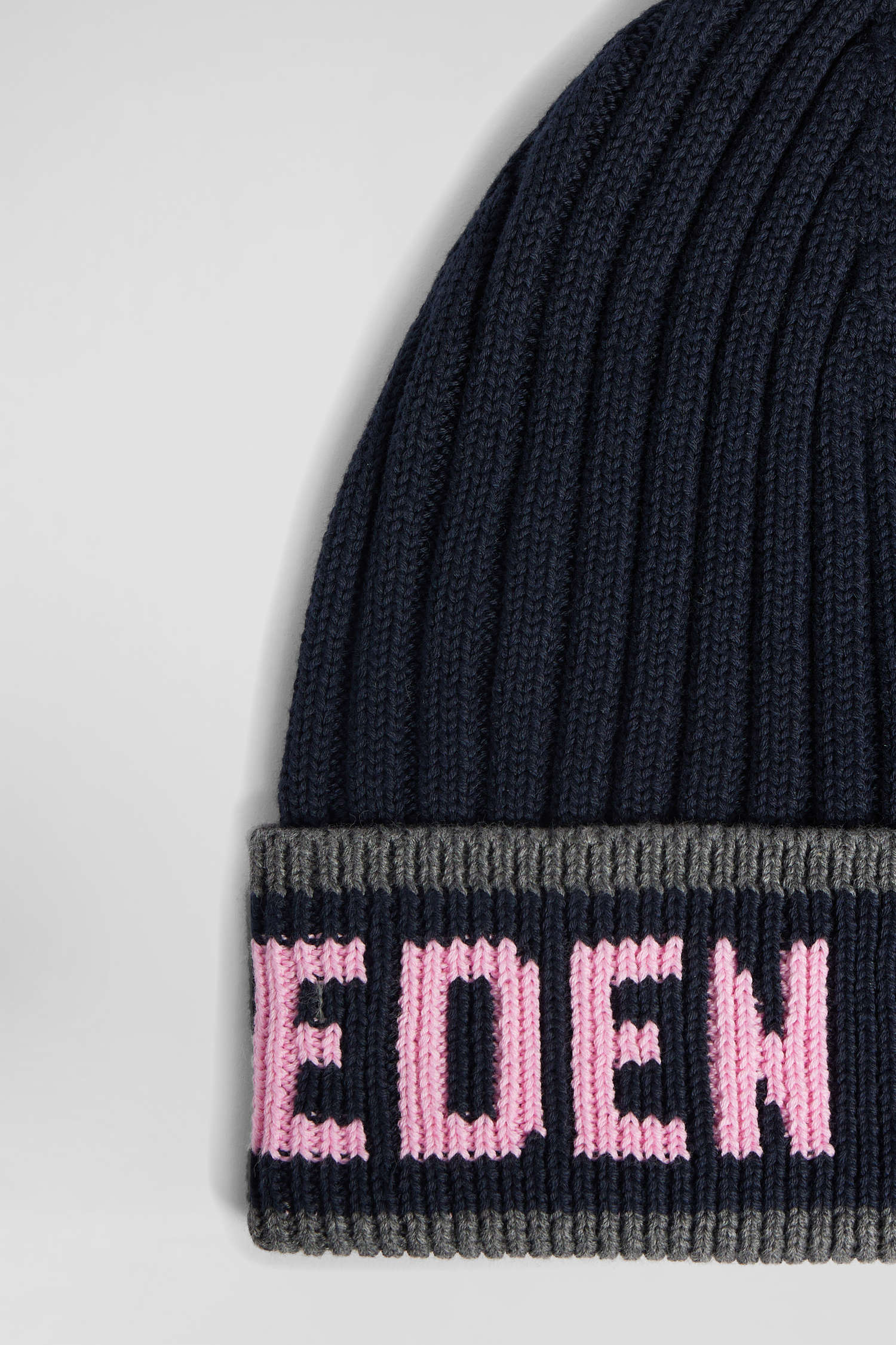 Navy blue cotton EDEN PARK jacquard beanie