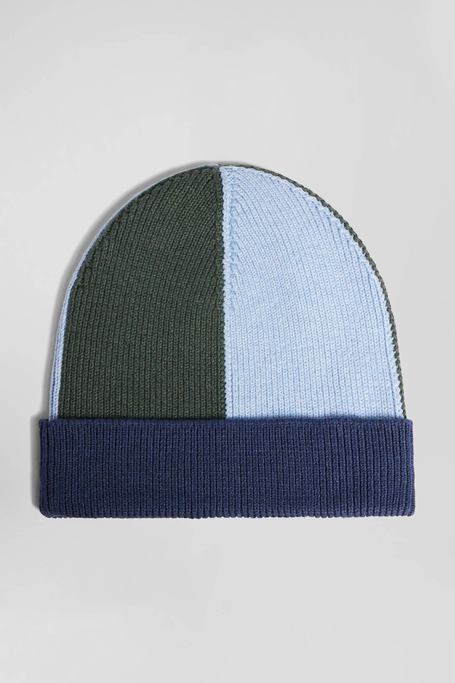 Navy blue colourblock cotton beanie