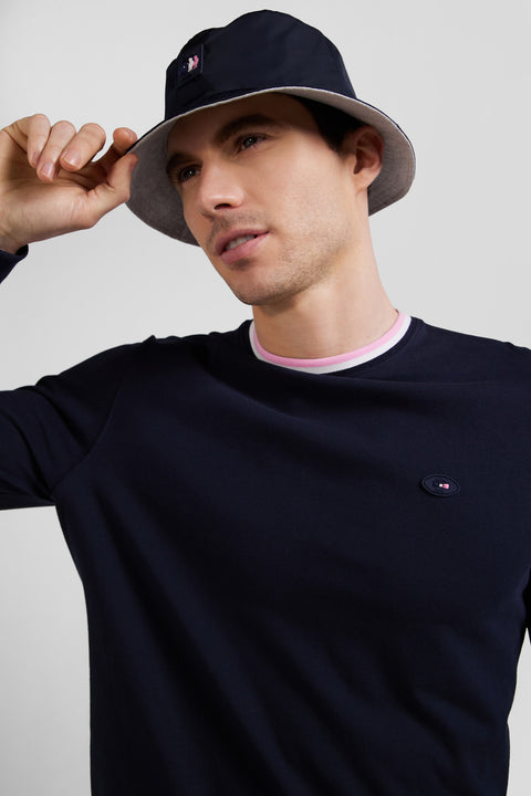Navy blue cotton bucket hat - Image 2