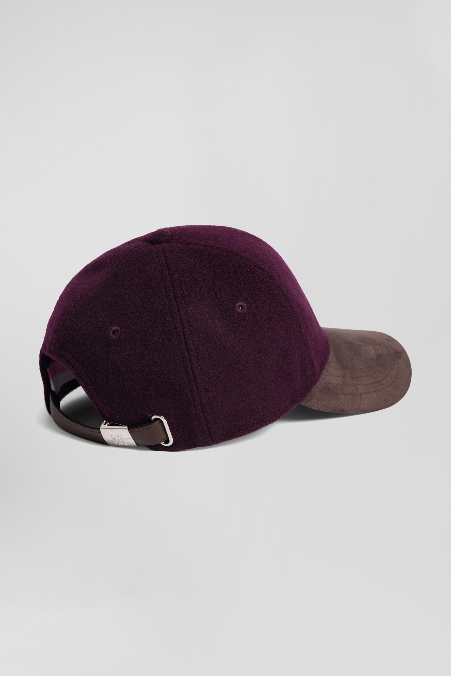 Burgundy and brown wool felt cap