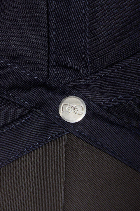 Navy blue cotton cap with bow tie - Image 3