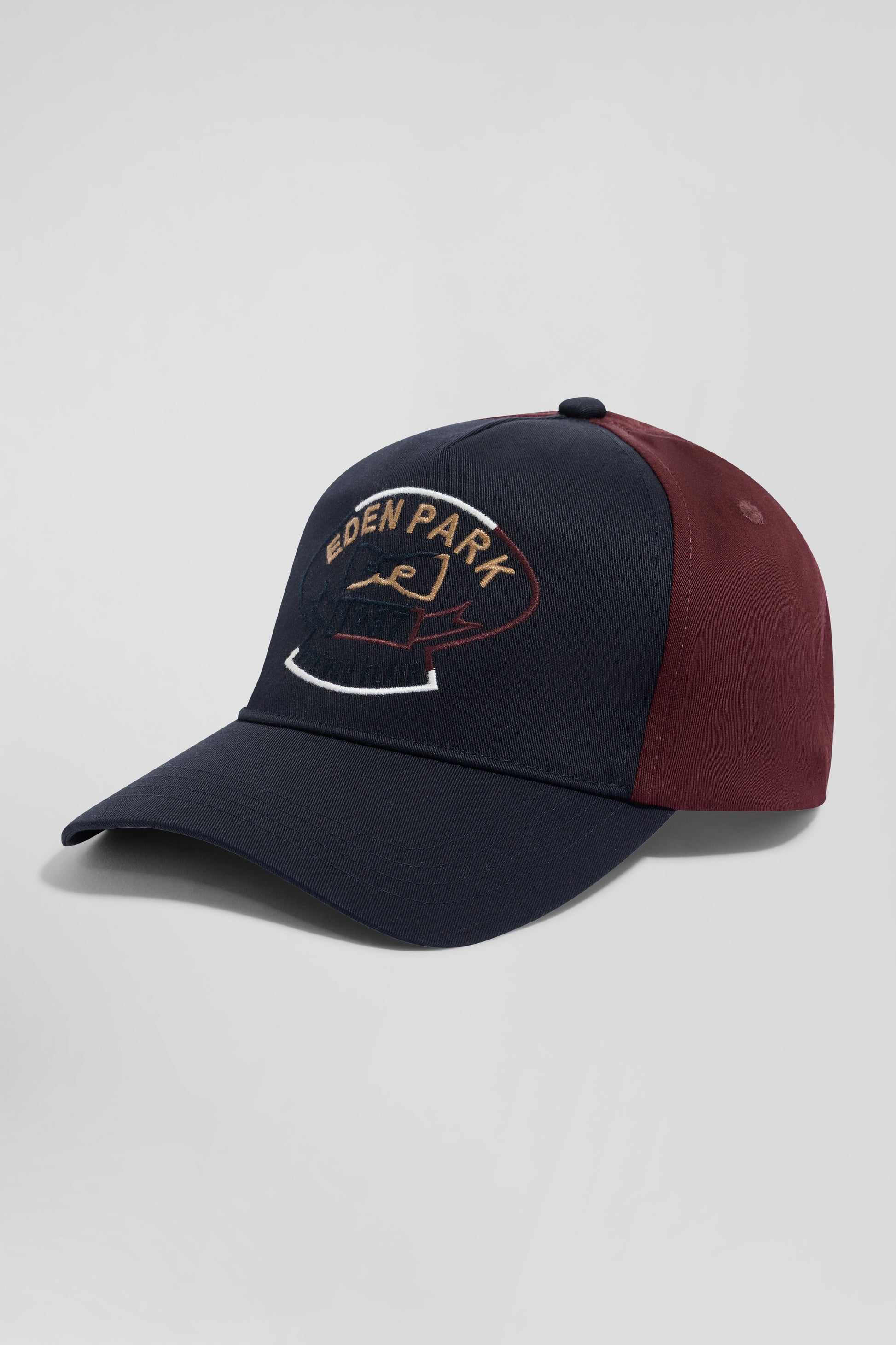 Casquette en coton bordeaux et marine