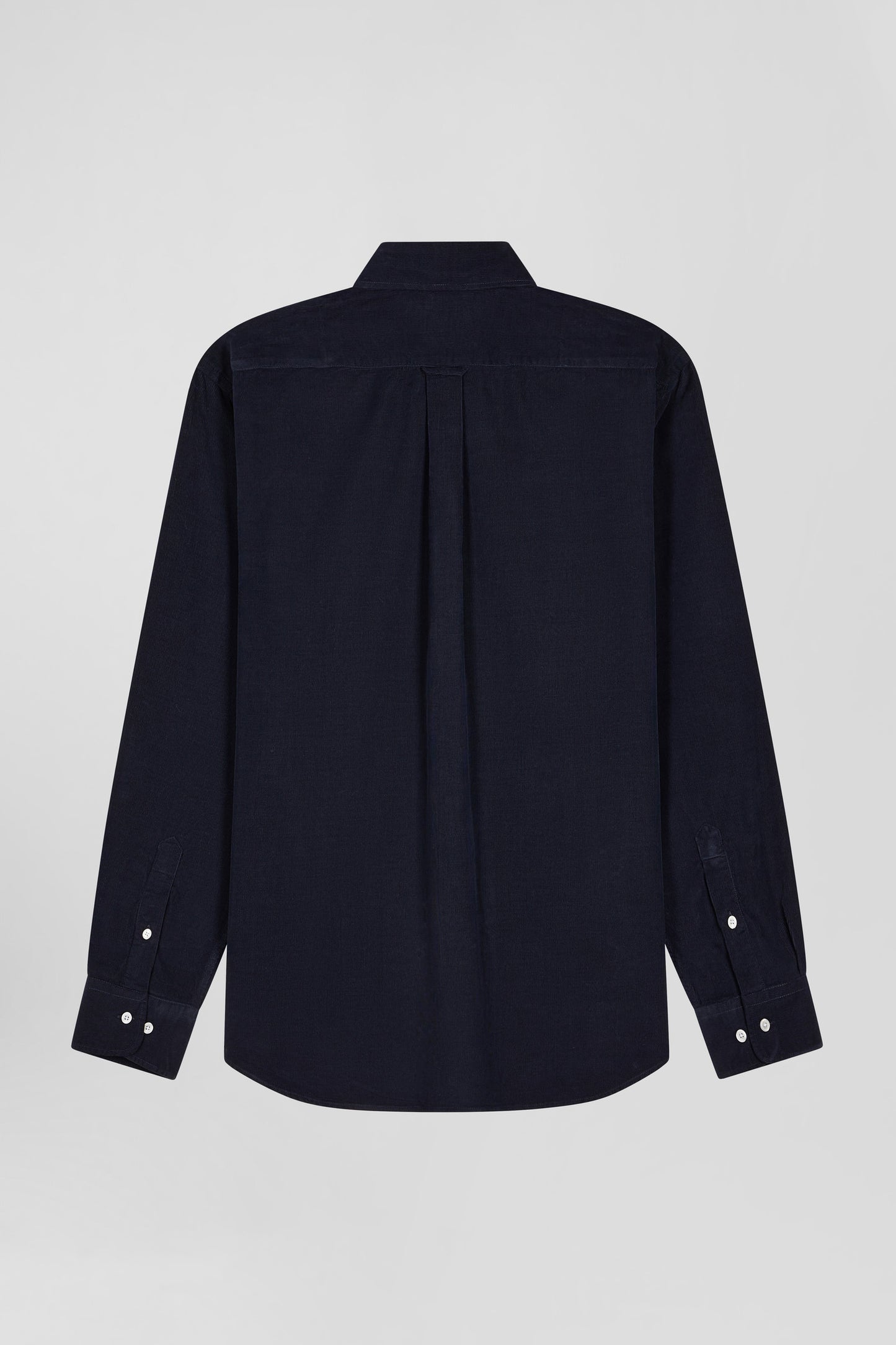 Navy corduroy shirt with button-down collar and regular-fit breast pocket