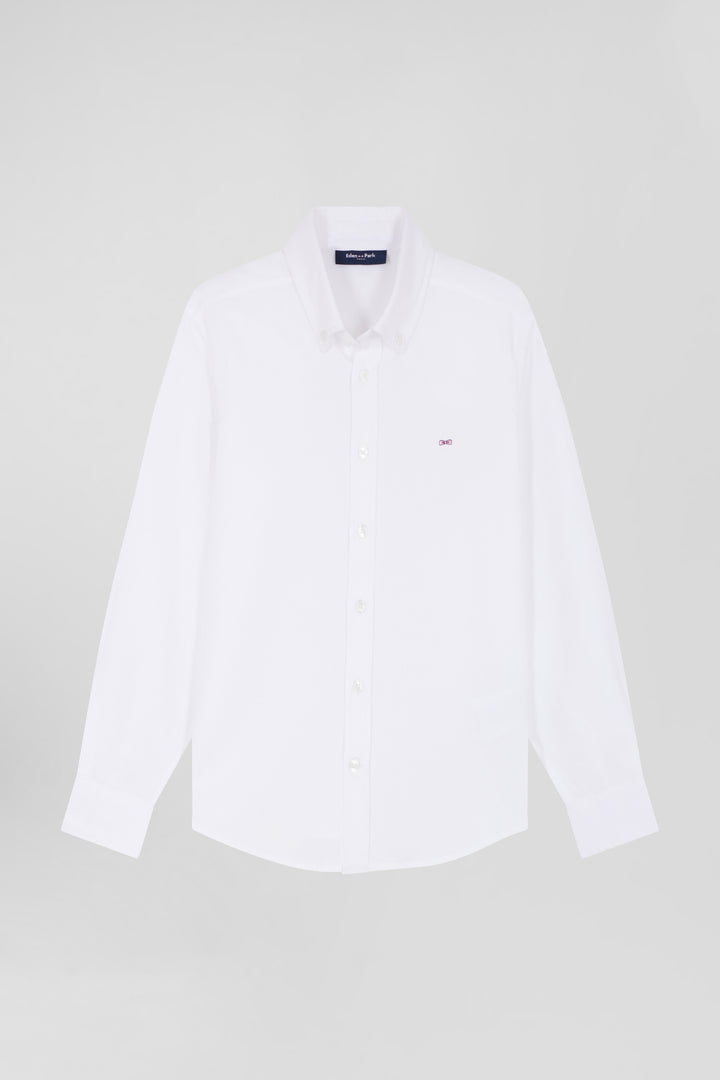 Regular white oxford cotton shirt