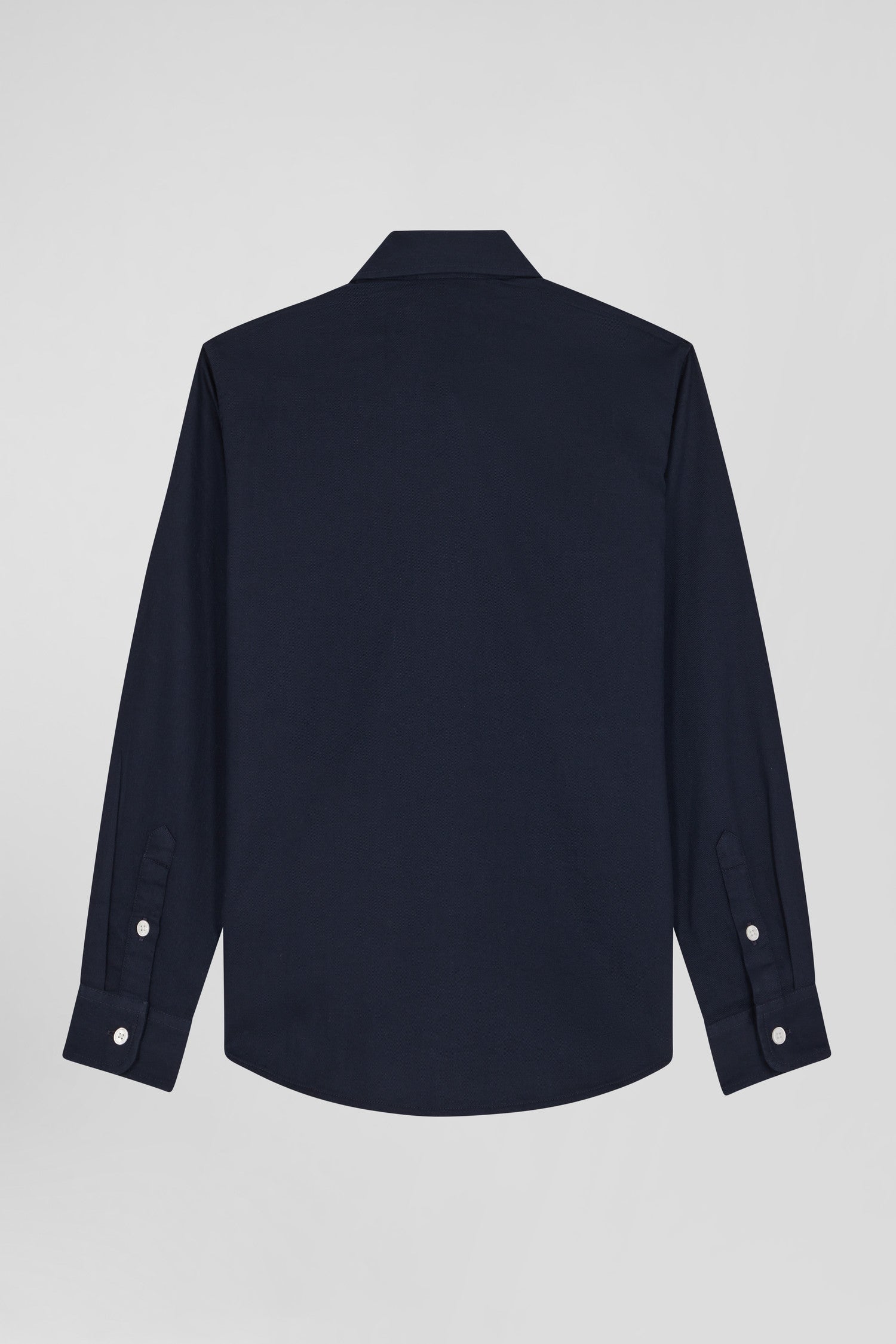 Regular navy blue oxford cotton shirt