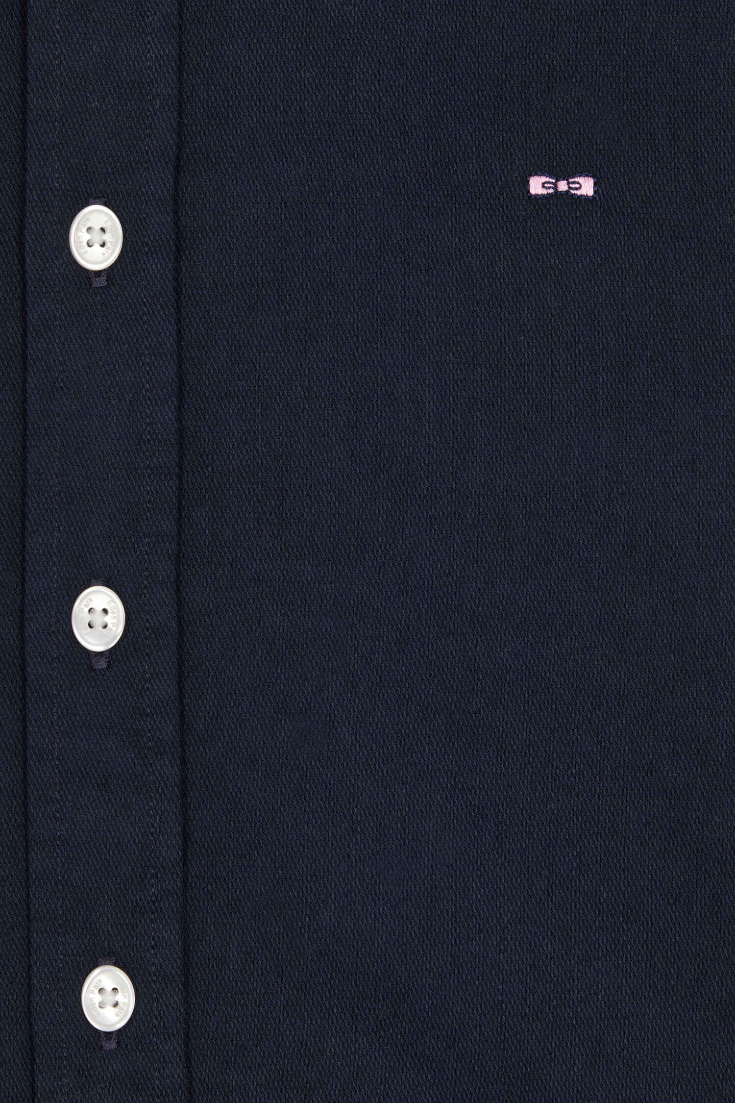 Regular navy blue oxford cotton shirt