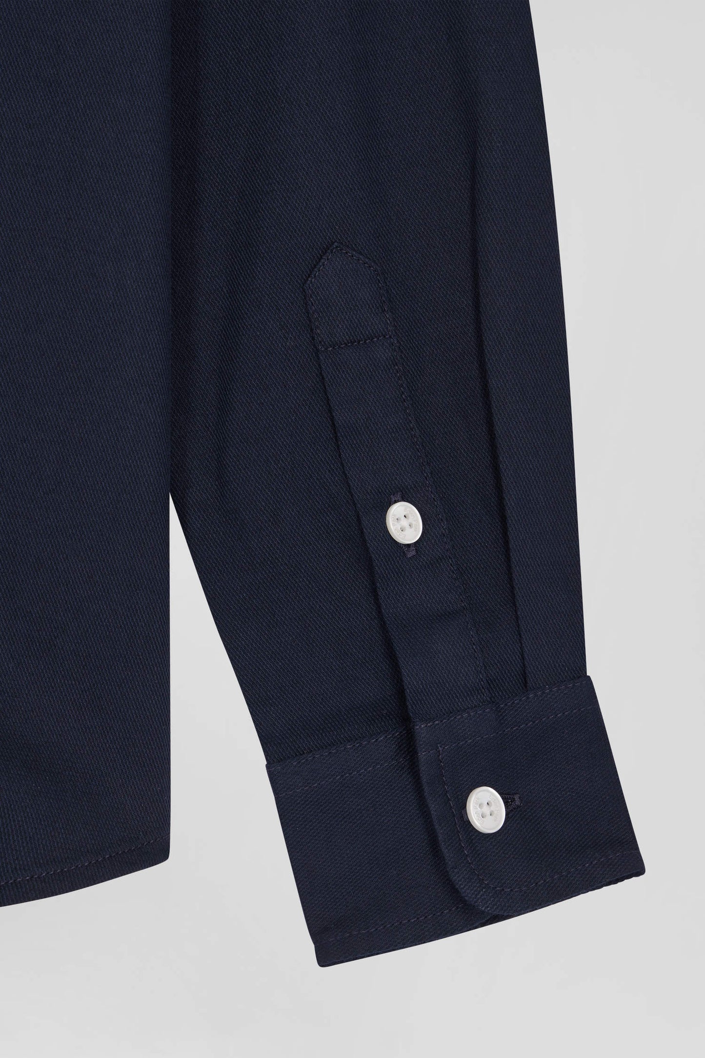 Regular navy blue oxford cotton shirt