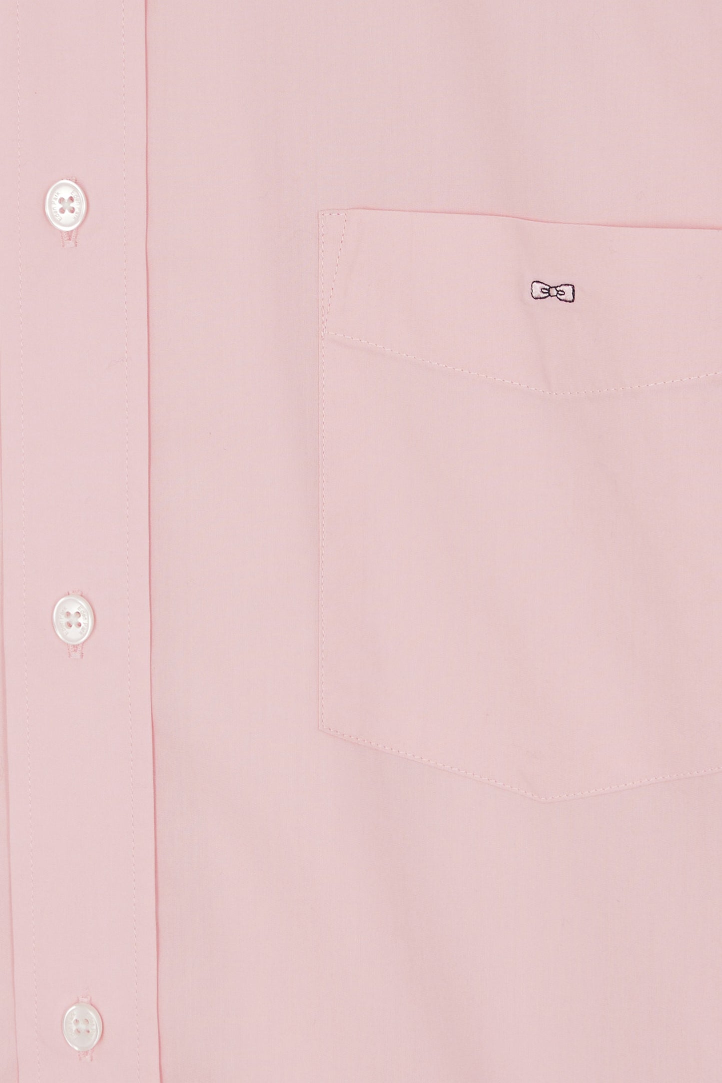 Regular pink cotton poplin shirt with button-down collar and printed elbow patches