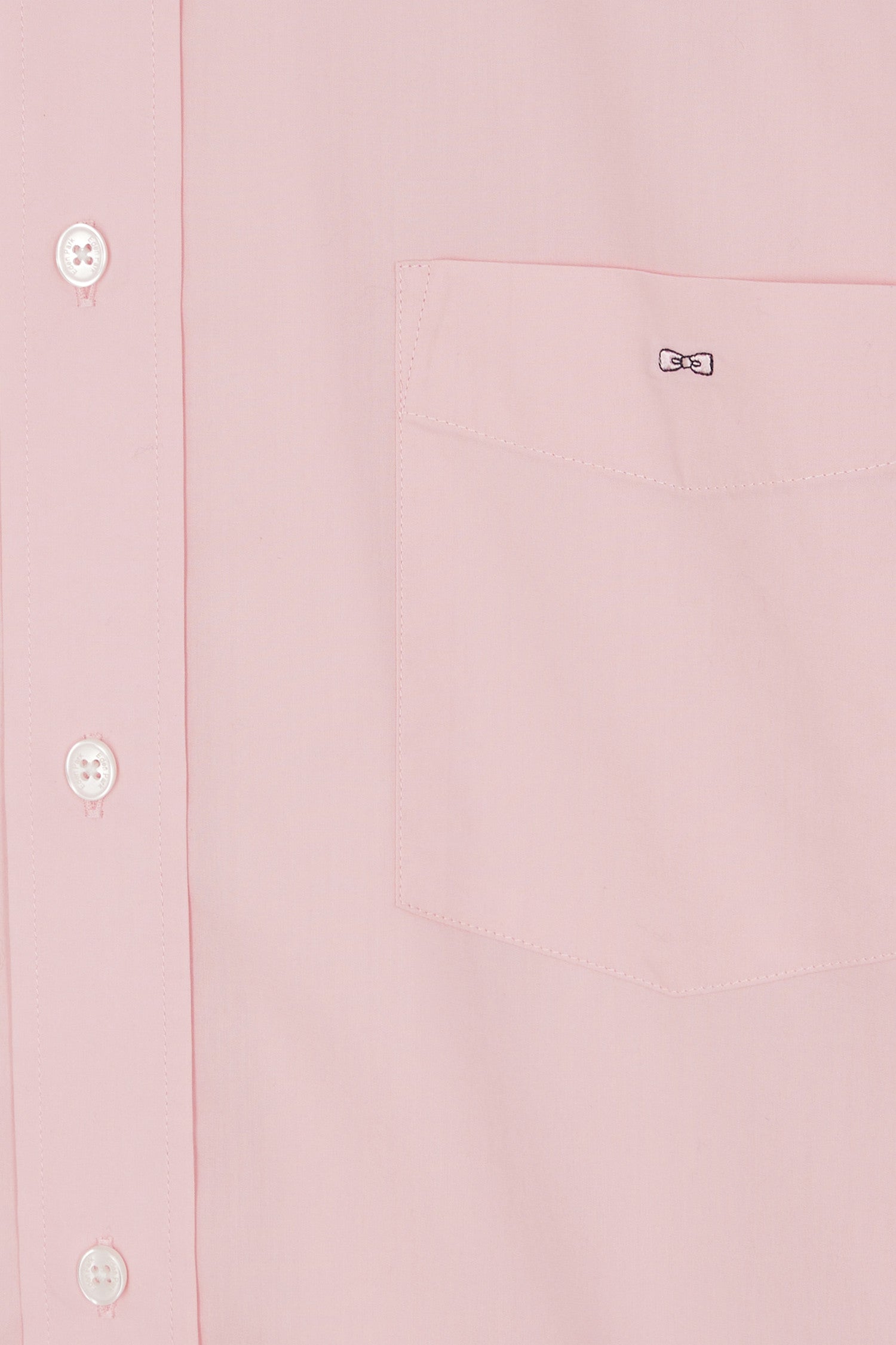 Regular pink cotton poplin shirt with button-down collar and printed elbow patches