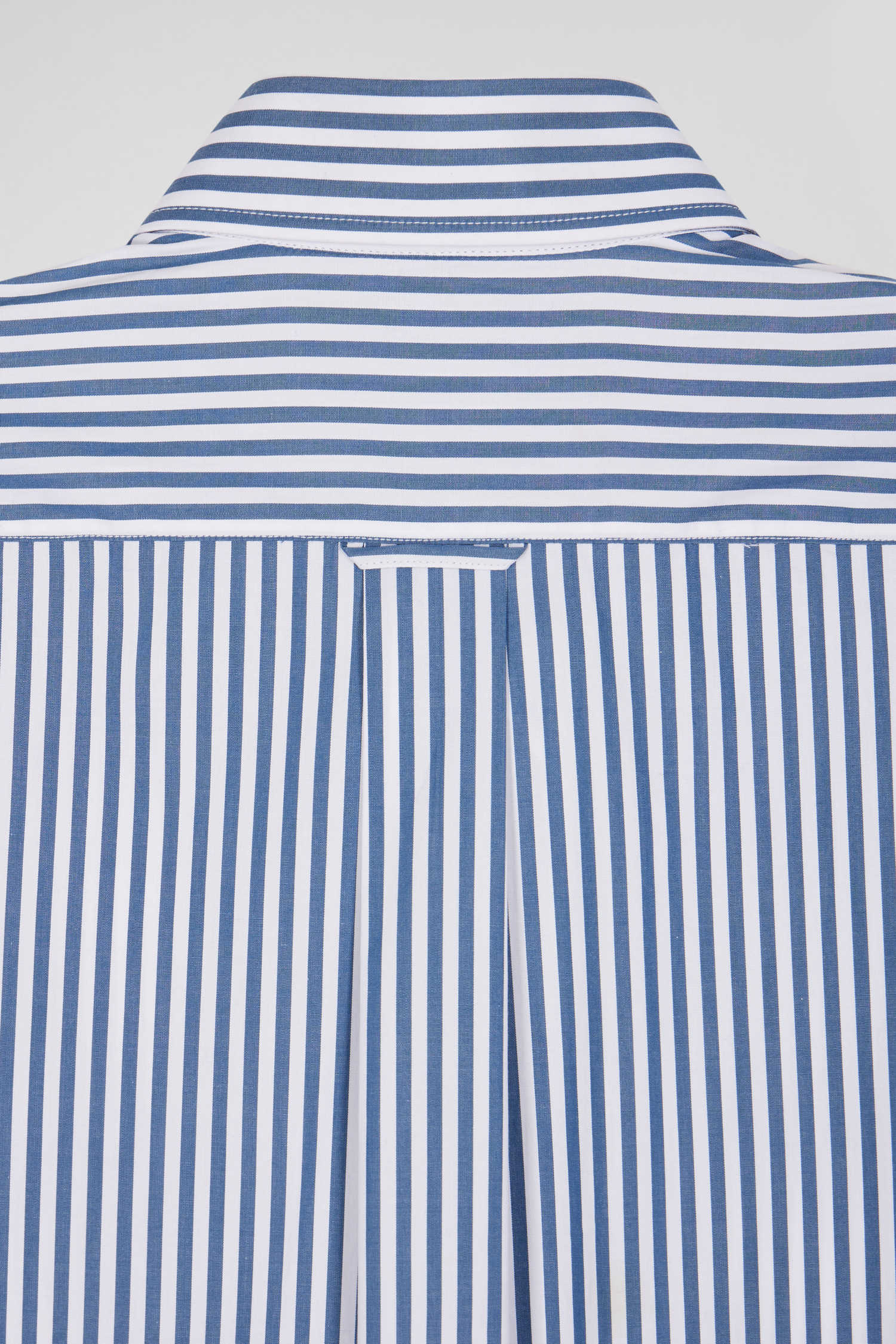 Regular blue striped cotton poplin shirt