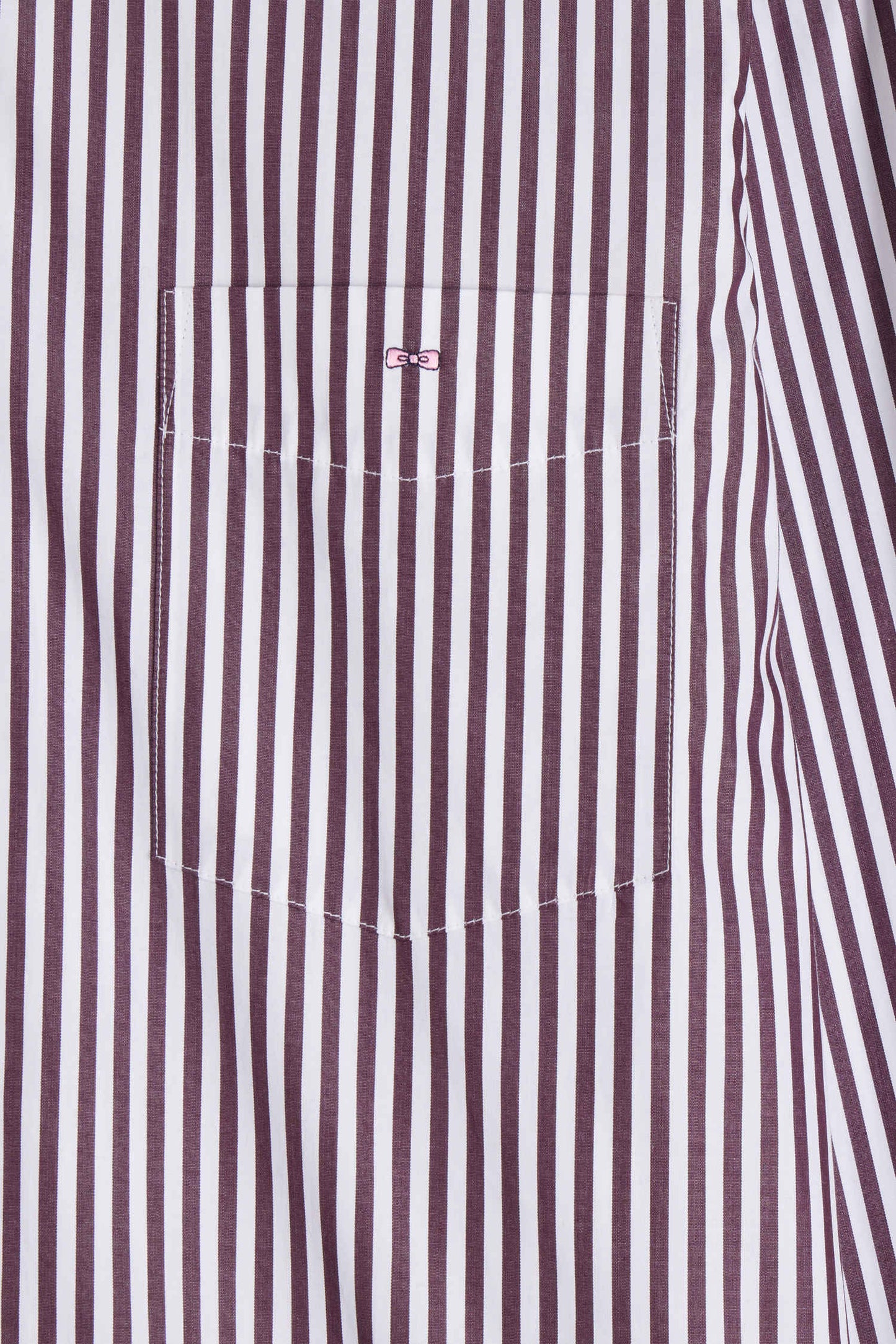 Burgundy striped cotton poplin shirt Regular fit