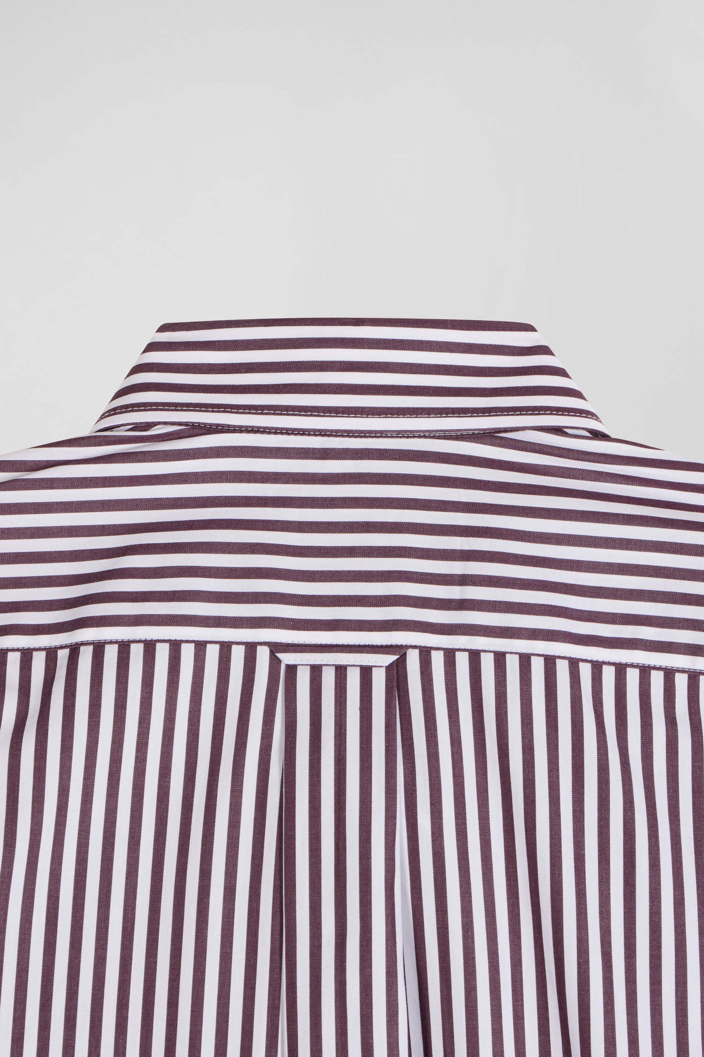 Burgundy striped cotton poplin shirt Regular fit