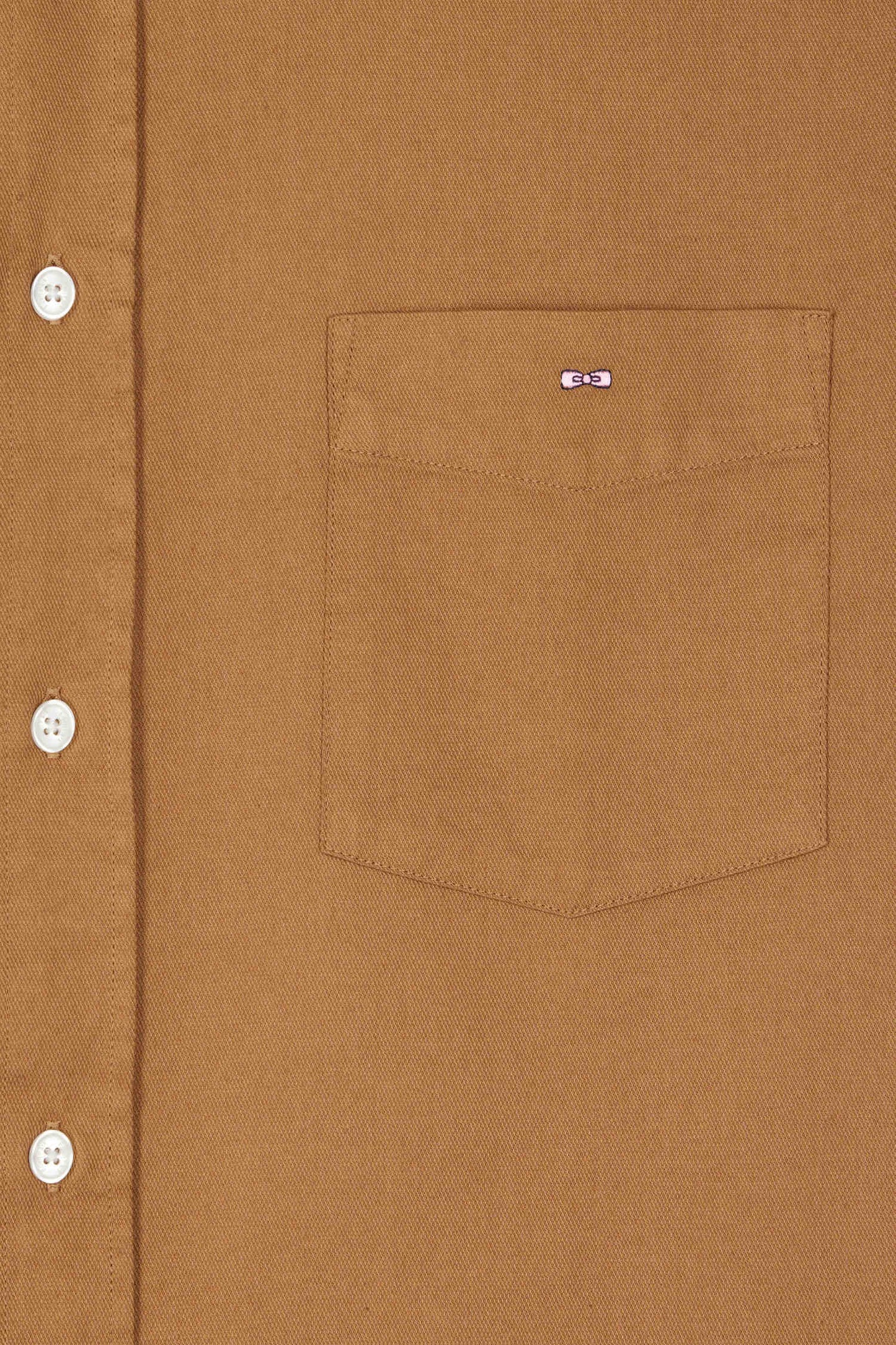 Plain hazelnut cotton piqué shirt Regular fit