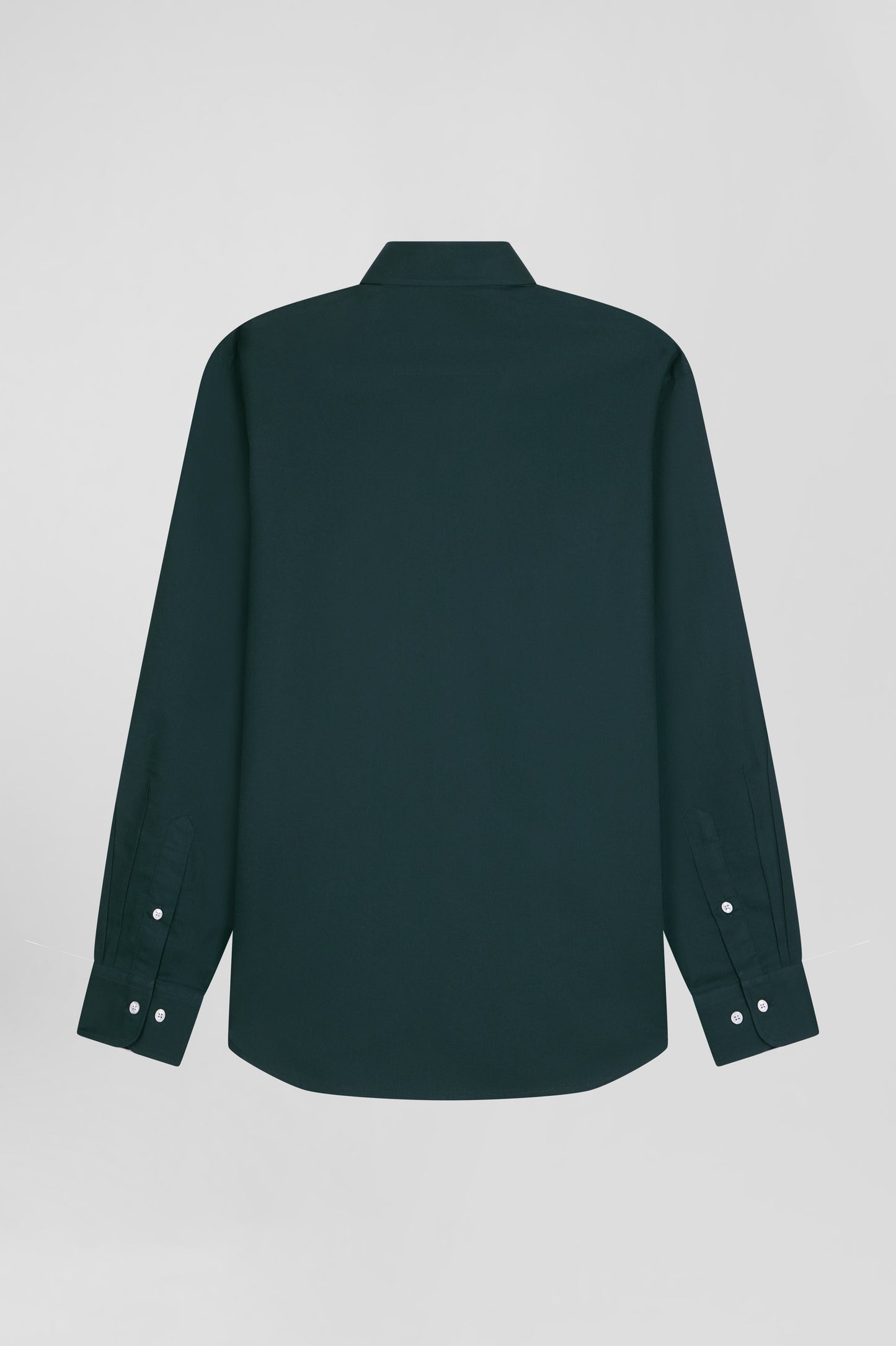 Regular green oxford cotton shirt with striped bow tie detail