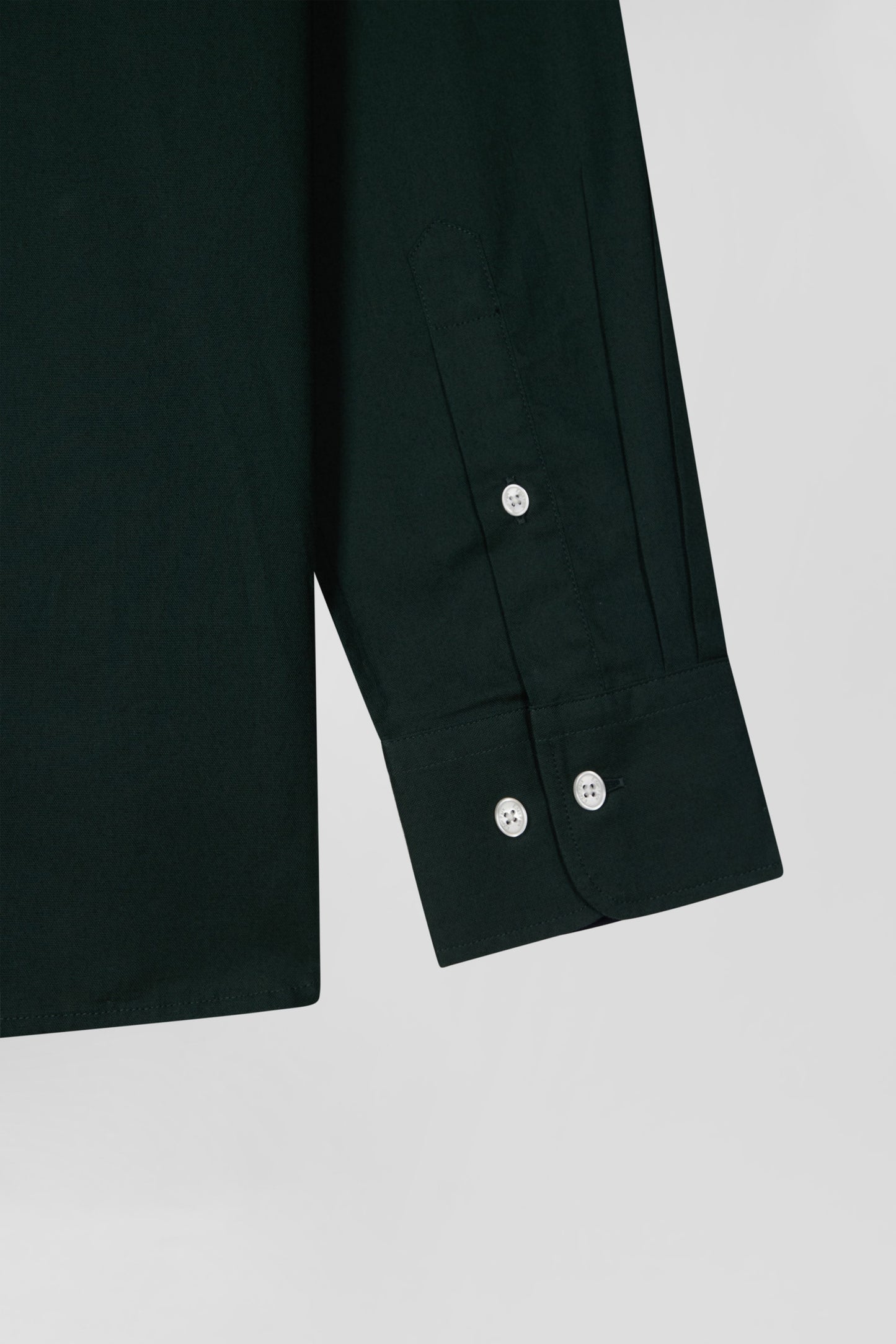 Regular green oxford cotton shirt with striped bow tie detail