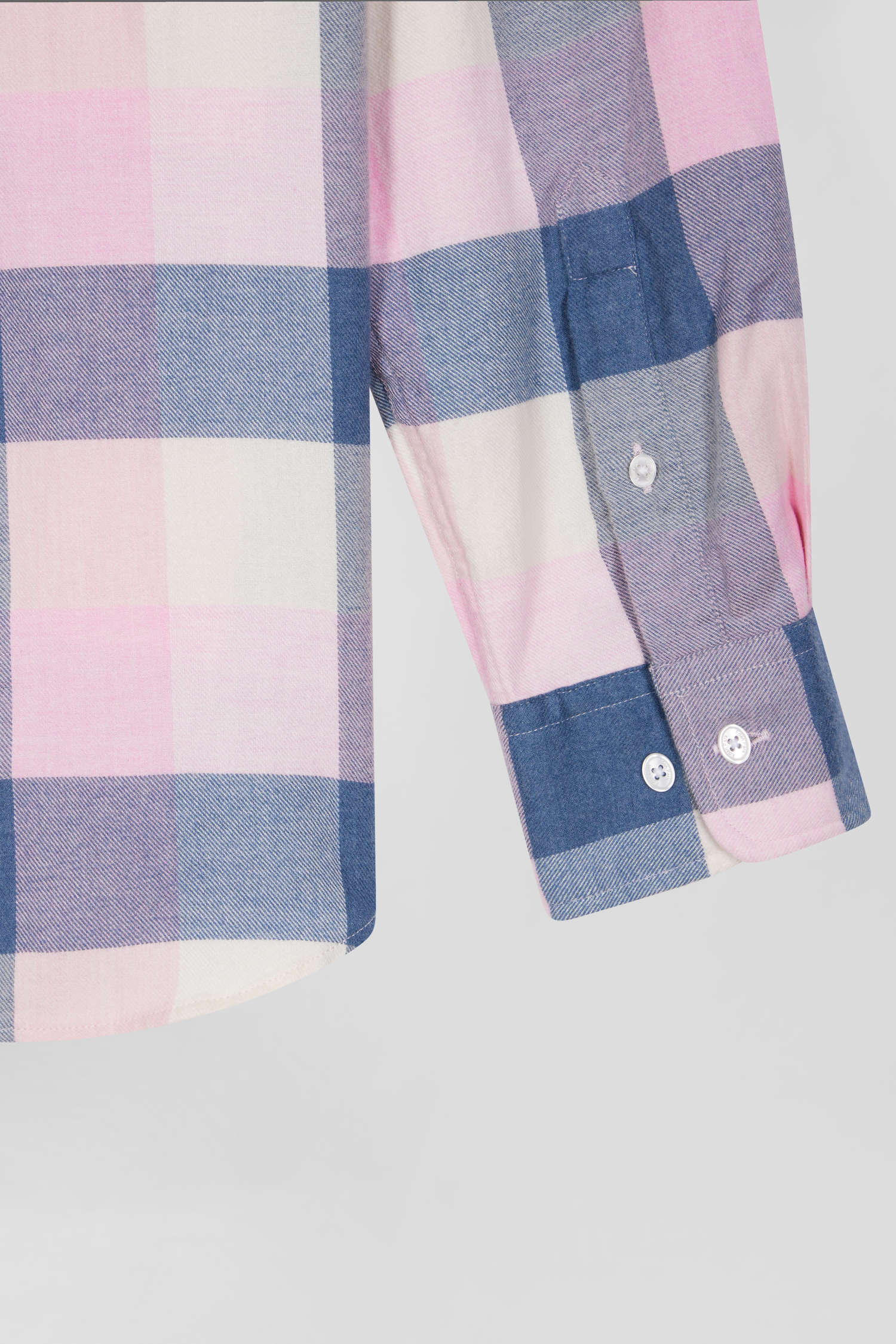 Regular pink checked cotton shirt