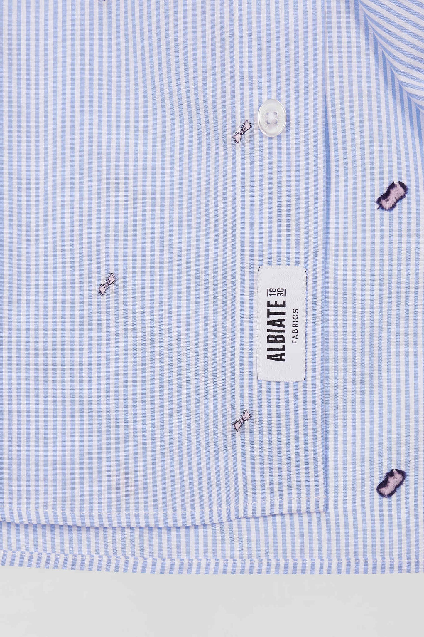 Regular sky blue cotton shirt