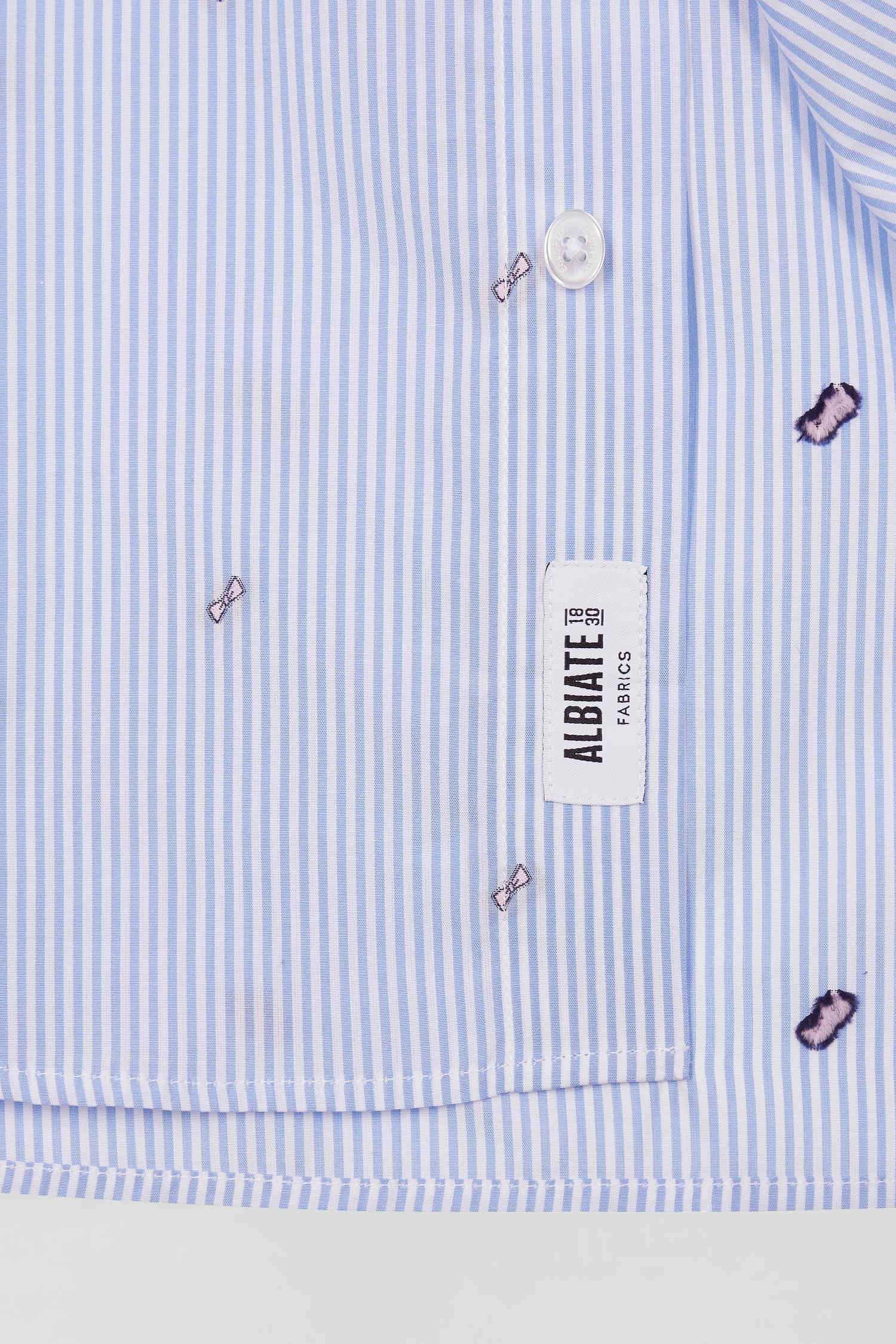 Regular sky blue cotton shirt