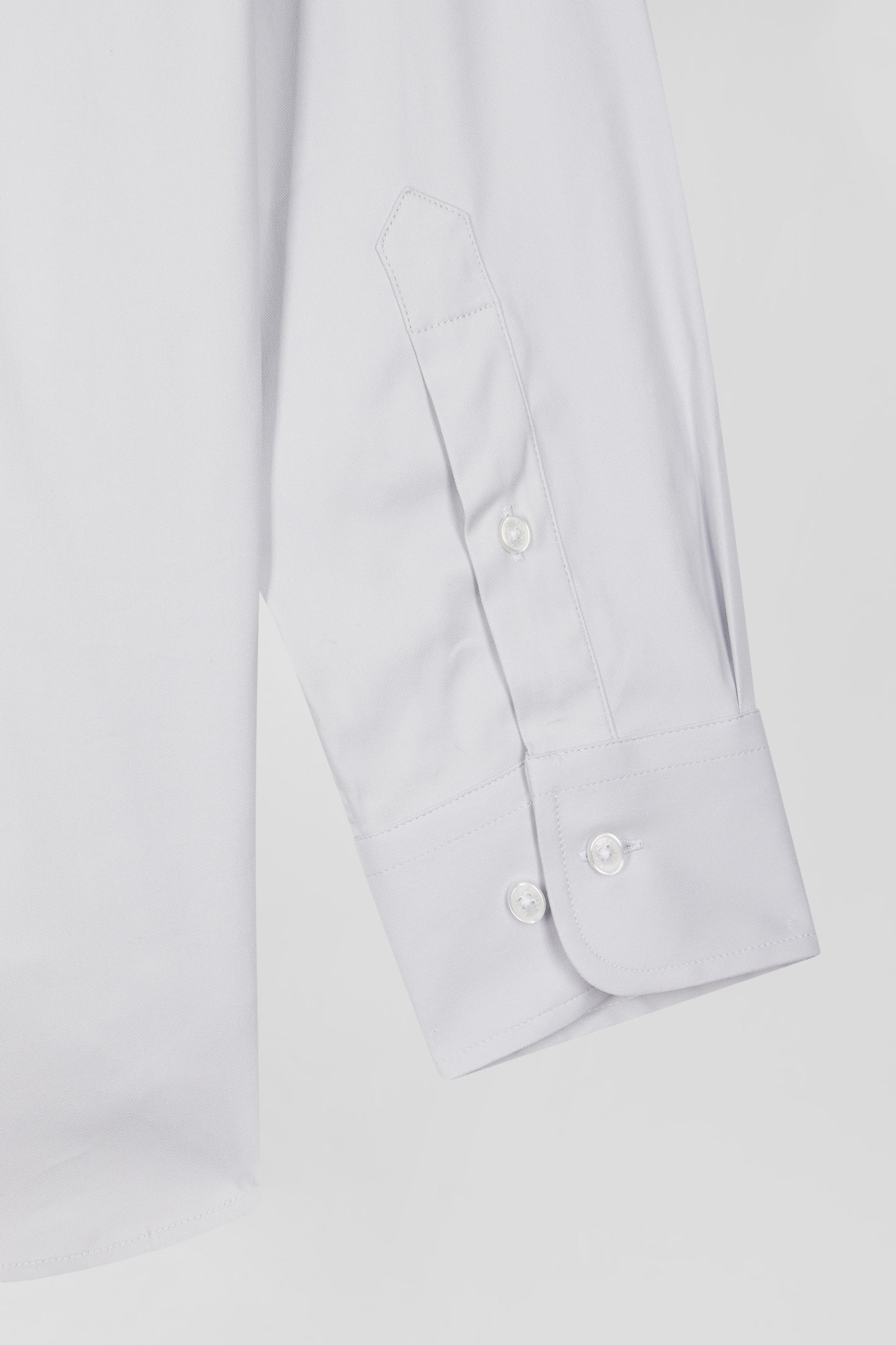 Chemise unie grise en coton stretch mélangé coupe Regular