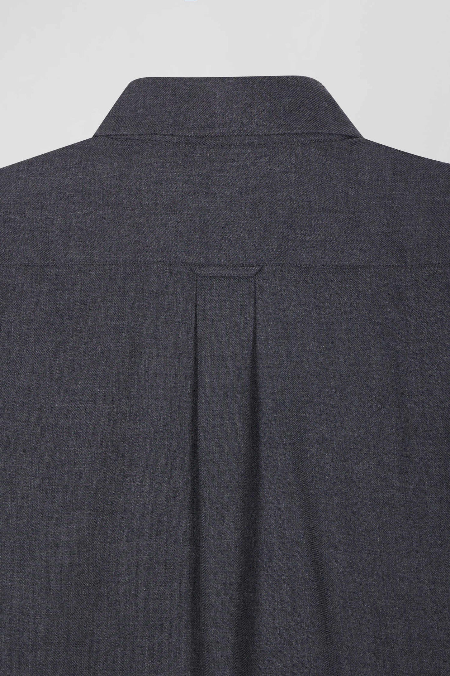 Regular anthracite grey cotton and cashmere twill shirt