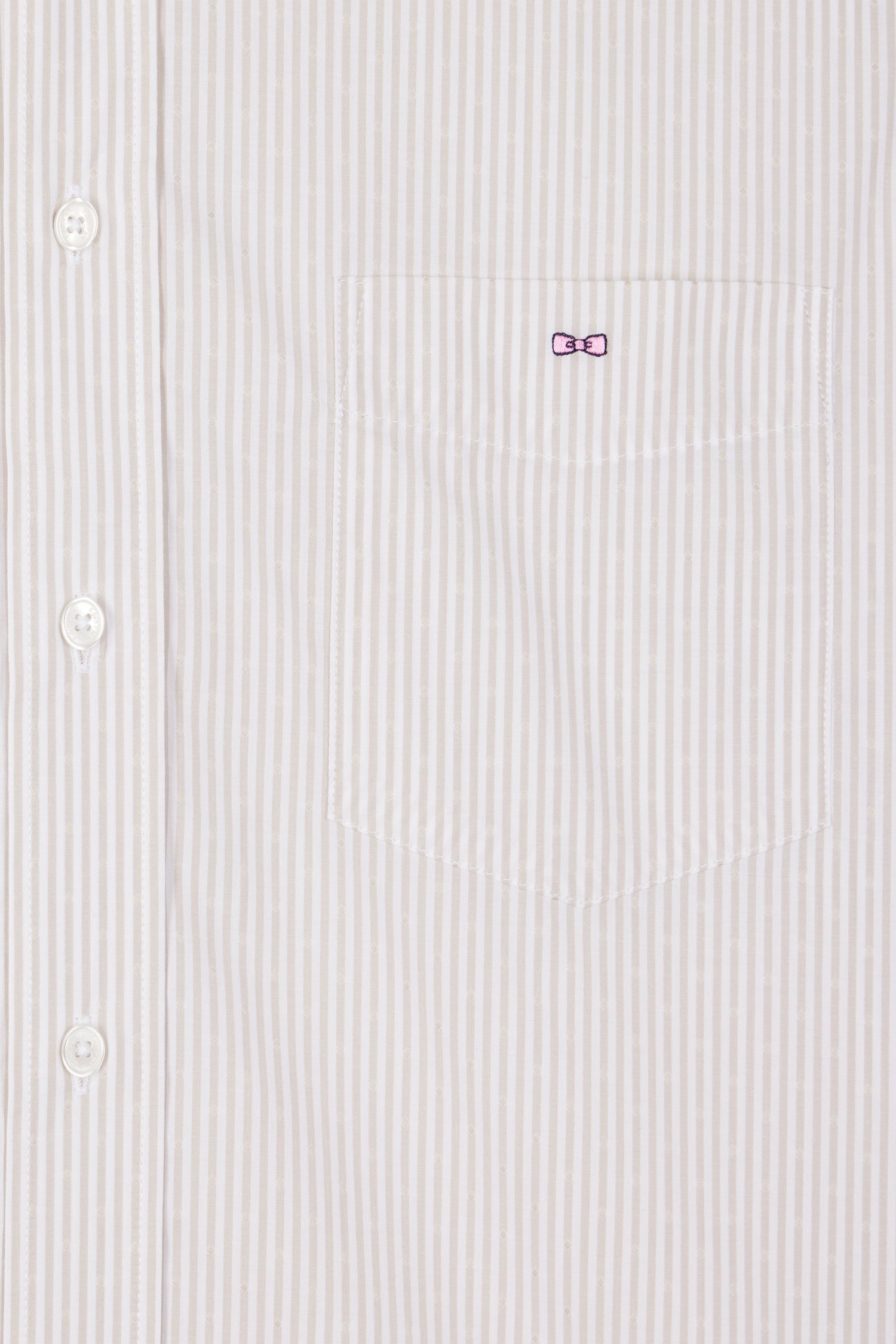 Regular Beige striped cotton jacquard shirt