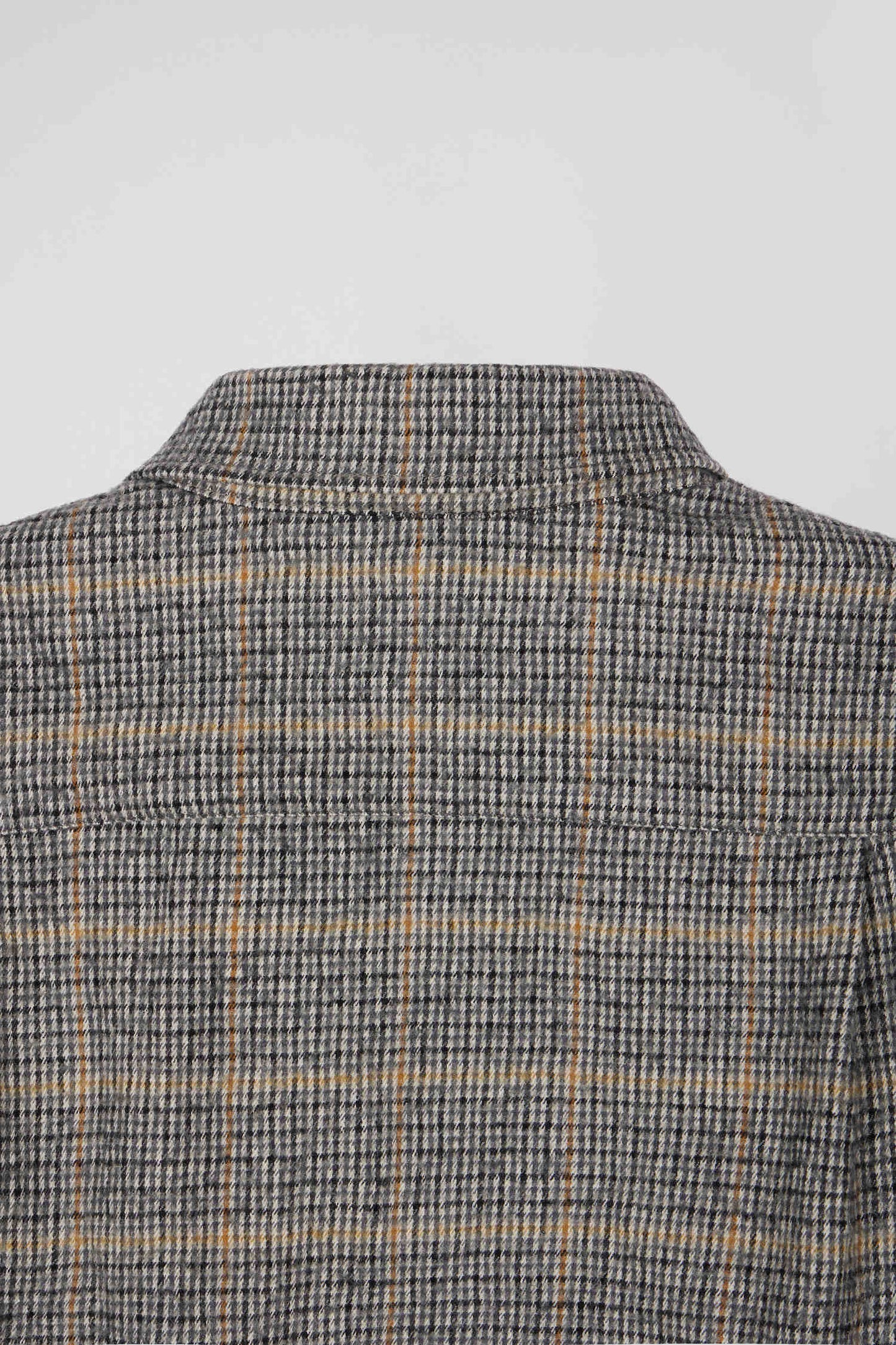 Regular grey checked wool and cotton overshirt