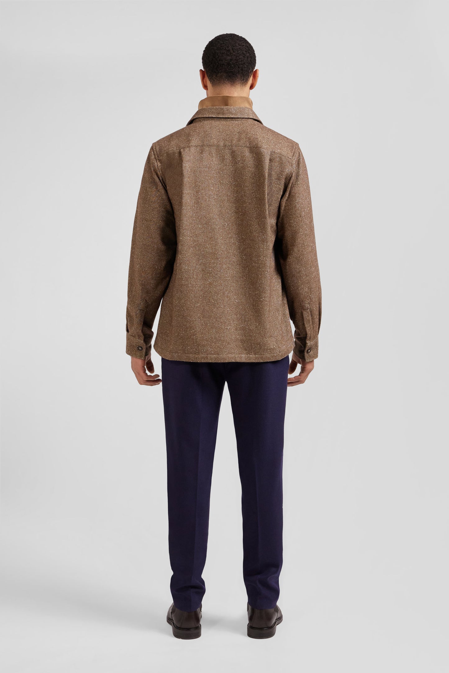 Brown mixed cotton shirt