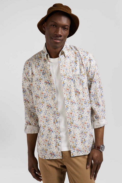 Cotton poplin shirt, floral print, regular fit - Image 3